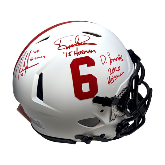 Multi Player Signed Alabama Speed Full Size Auth Lunar Helmet with Heisman - BAS