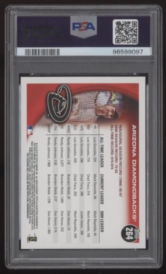 PSA 9 Mint 2010 Topps Diamondbacks Franchise History #264