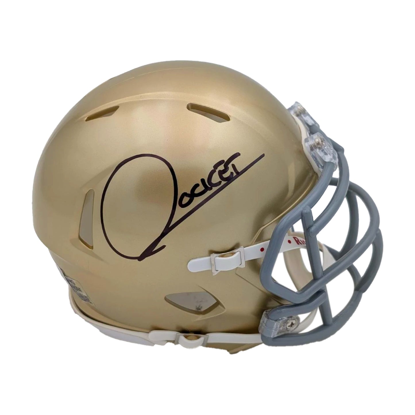 Rocket Ismail Autographed Notre Dame Fighting Irish Mini Helmet - Beckett