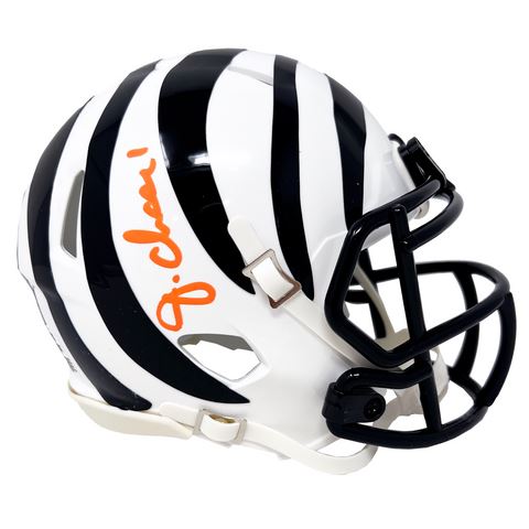 Ja'Marr Chase Autographed Bengals Alt Mini Helmet - Beckett Auth
