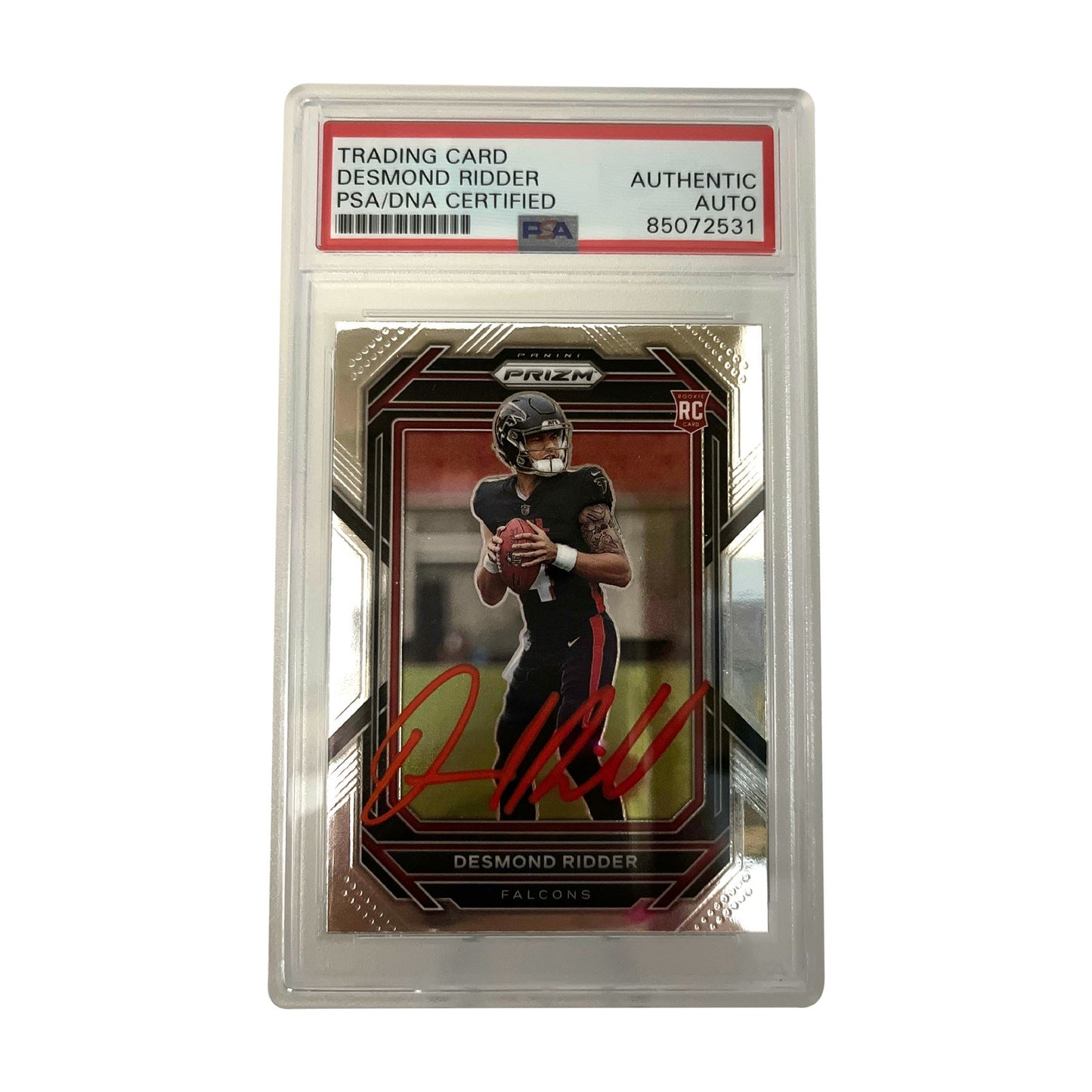 Desmond Ridder Autographed Panini Prizm (Red) Authentic Auto - PSA