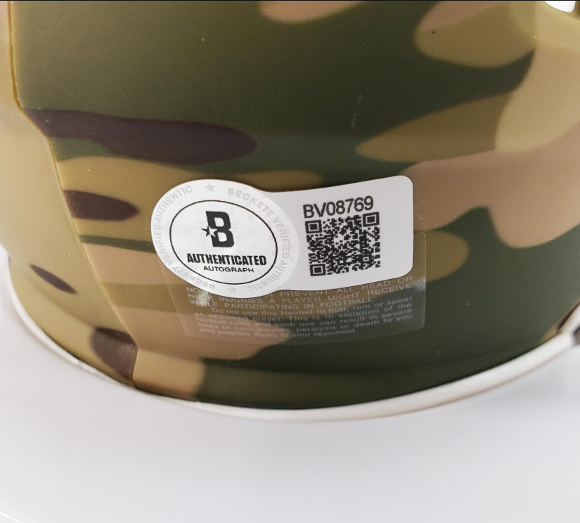 Matt Ryan Signed Atlanta Falcons Camo Alternate Speed Mini Helmet (Beckett Certified)