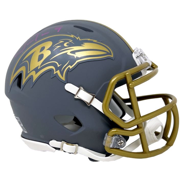 Justin Tucker Hand Signed Baltimore Ravens Slate Mini Helmet - JSA
