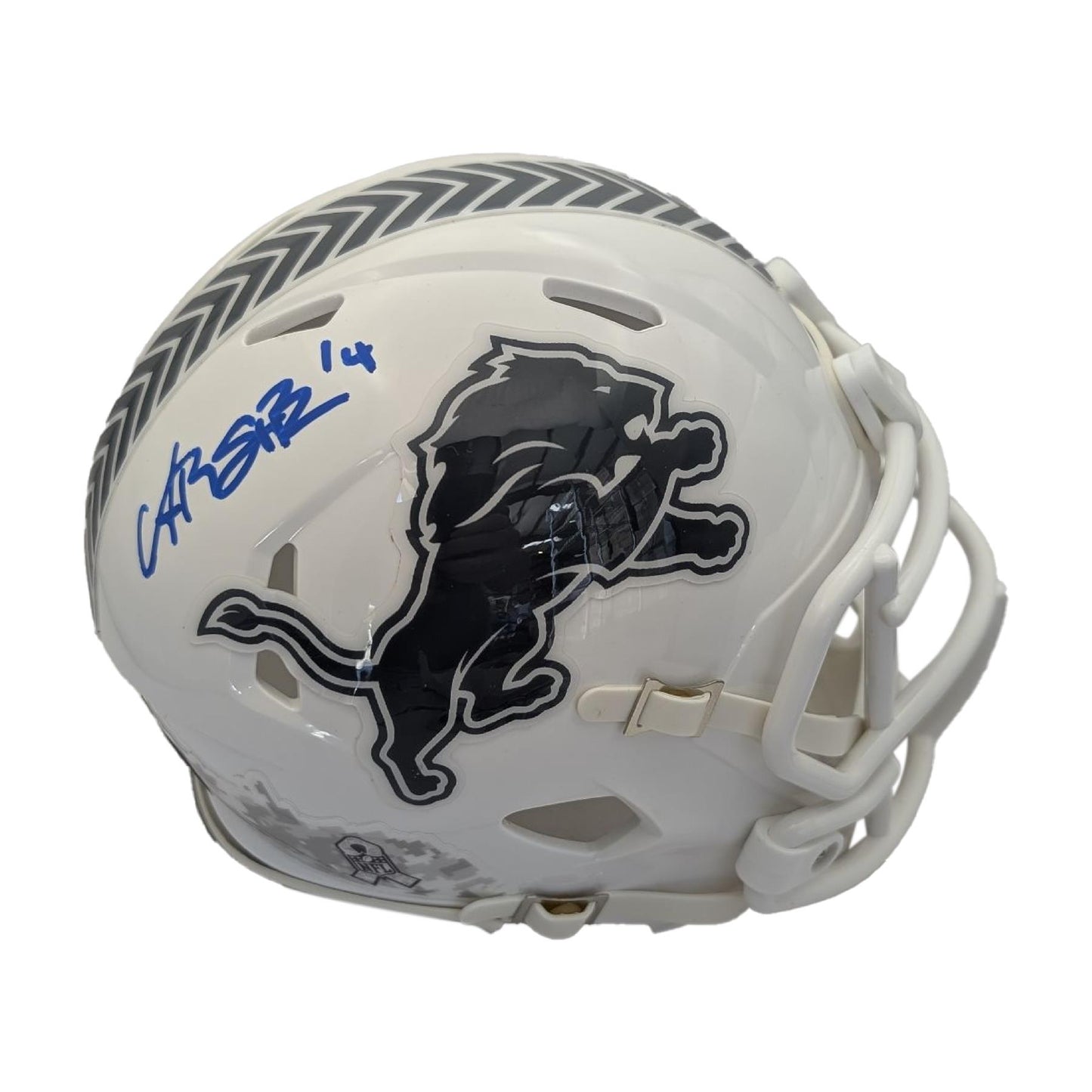 Amon-Ra St. Brown Signed Authentic Salute To Service 2024 Mini Helmet NFL