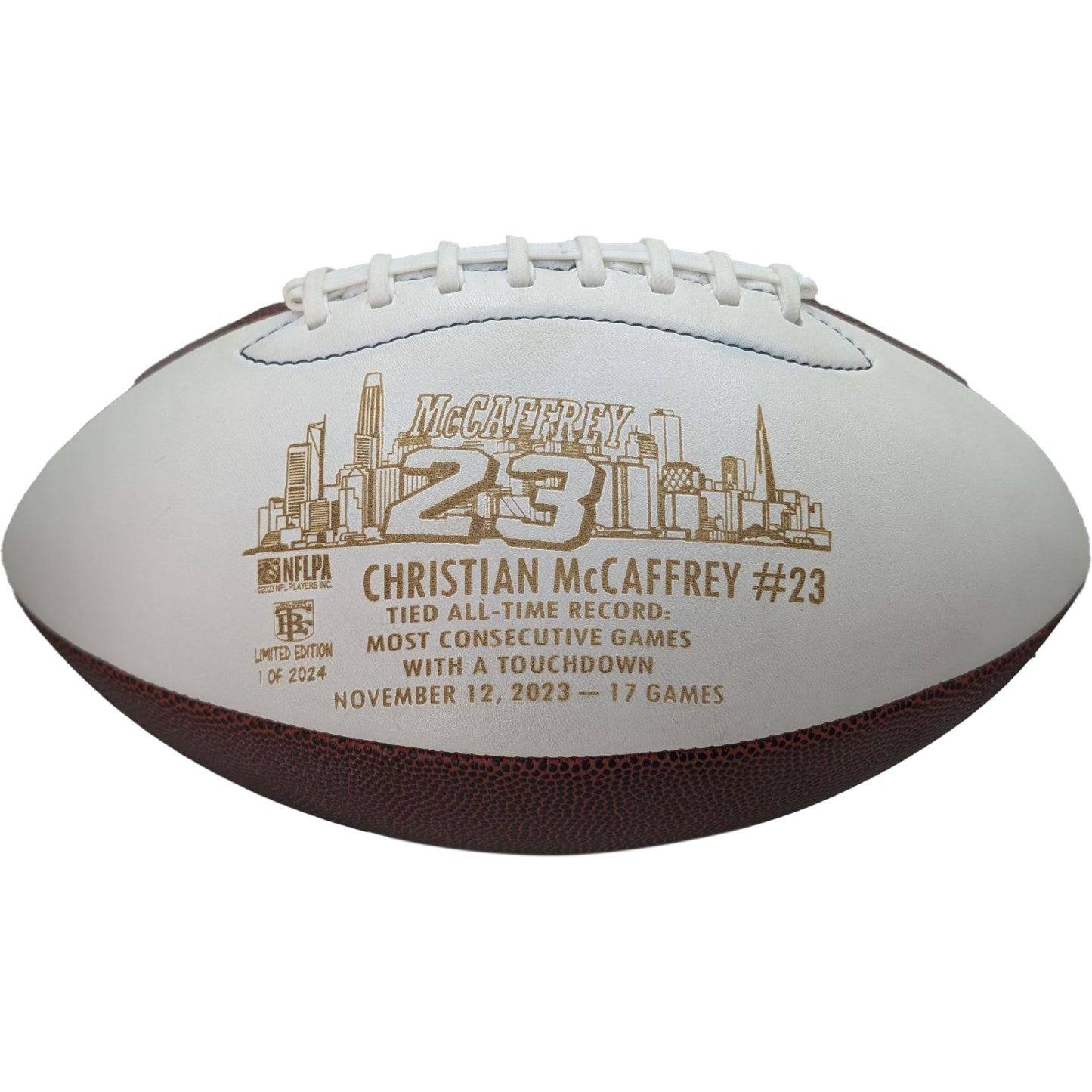 Christian McCaffrey Limited Edition Rushing Champion Football NFLPA