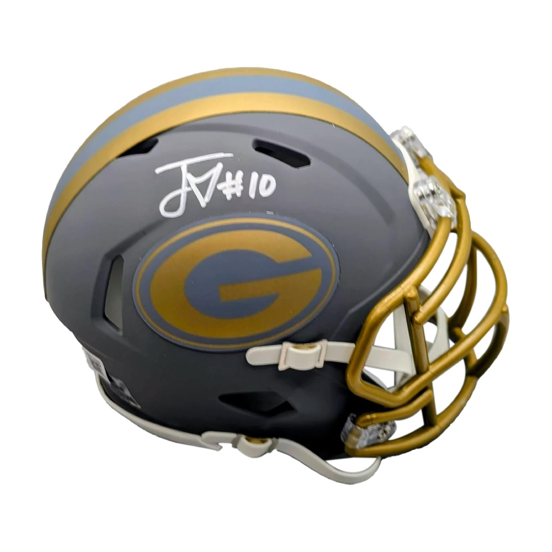 Jordan Love Signed Authentic Green Bay Packers Slate Mini Helmet Beckett NFL