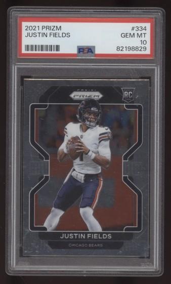 Justin Fields PSA 10 Gem Mint Chicago Bears NFL Panini Prizm