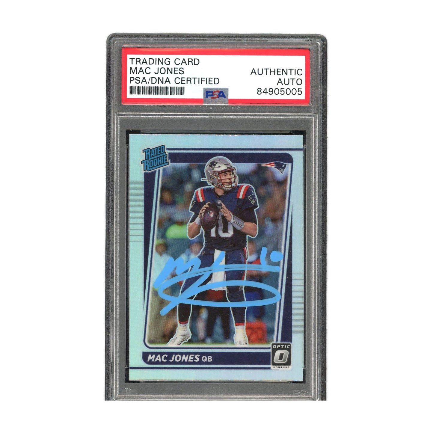 Mac Jones Signed Authentic Panini Donruss Optic RC Patriots NFL PSA/DNA