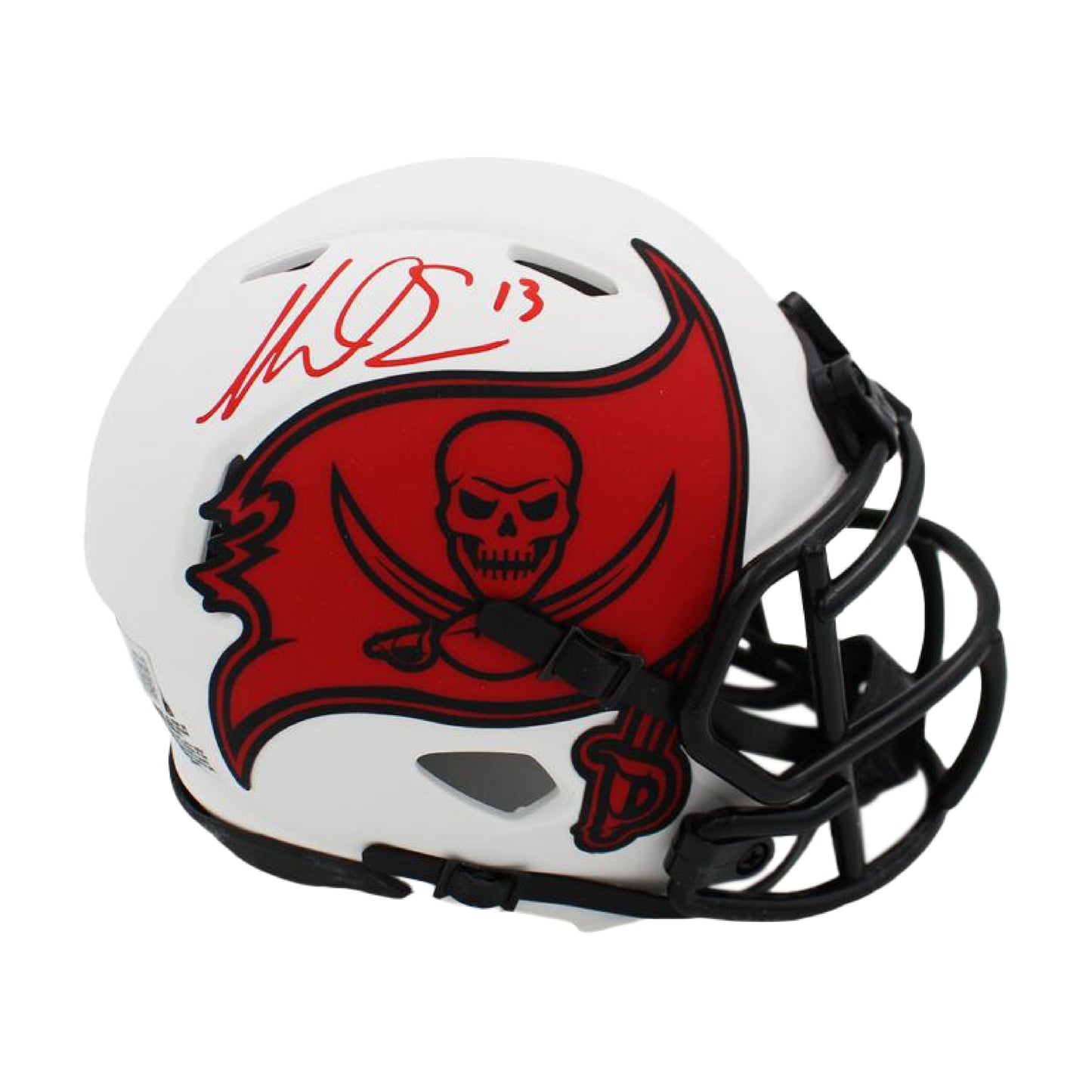 Mike Evans Autographed Buccaneers Lunar Mini Helmet - Beckett Auth