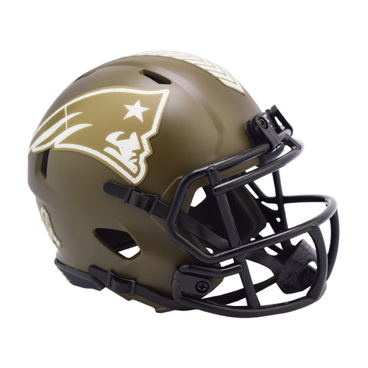 New England Patriots 2022 Salute to Service Riddell Speed Mini Football Helmet