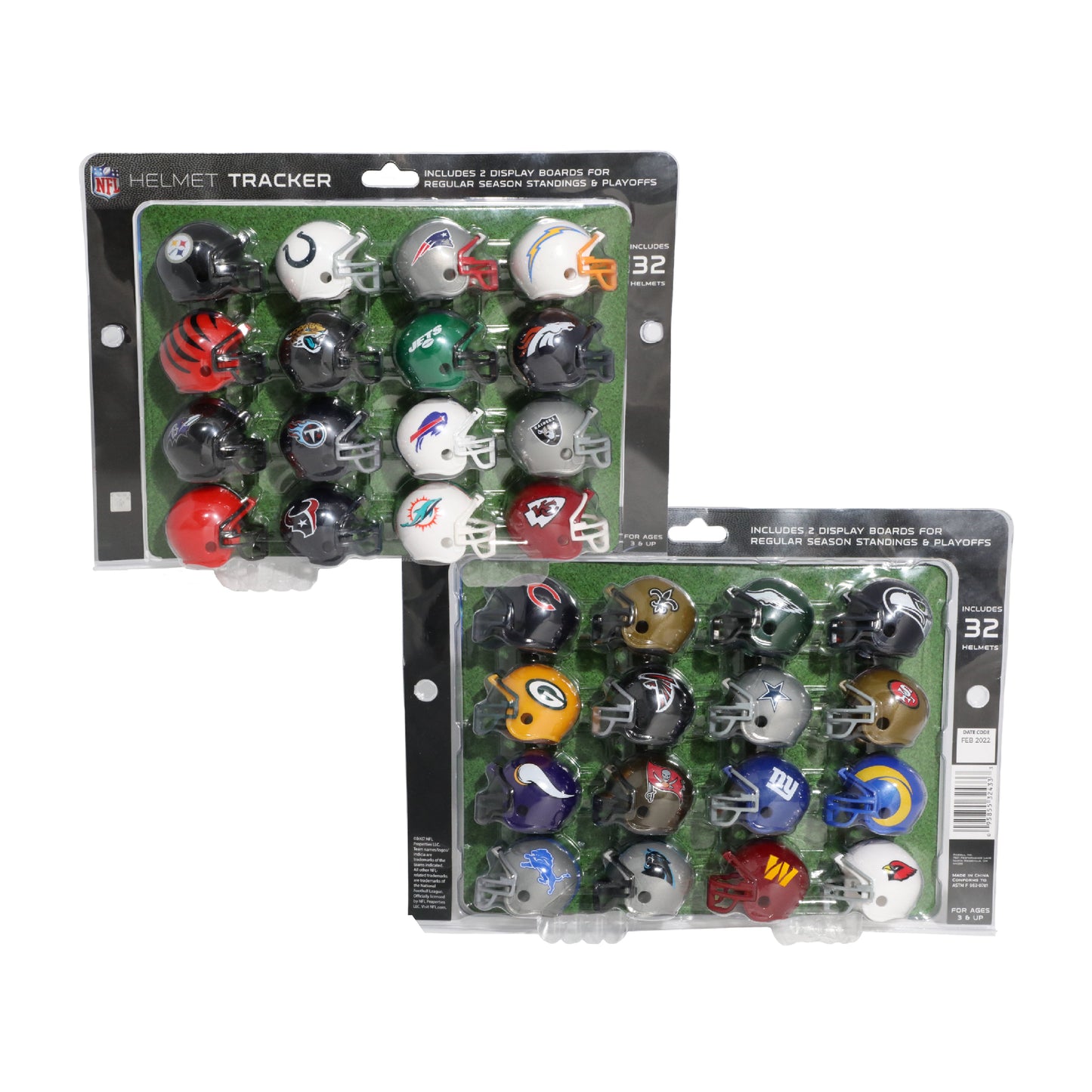 Riddell 32 Piece NFL Helmet Tracker Set - gumball size helmets - All NFL current Logo's - New 2022 Set