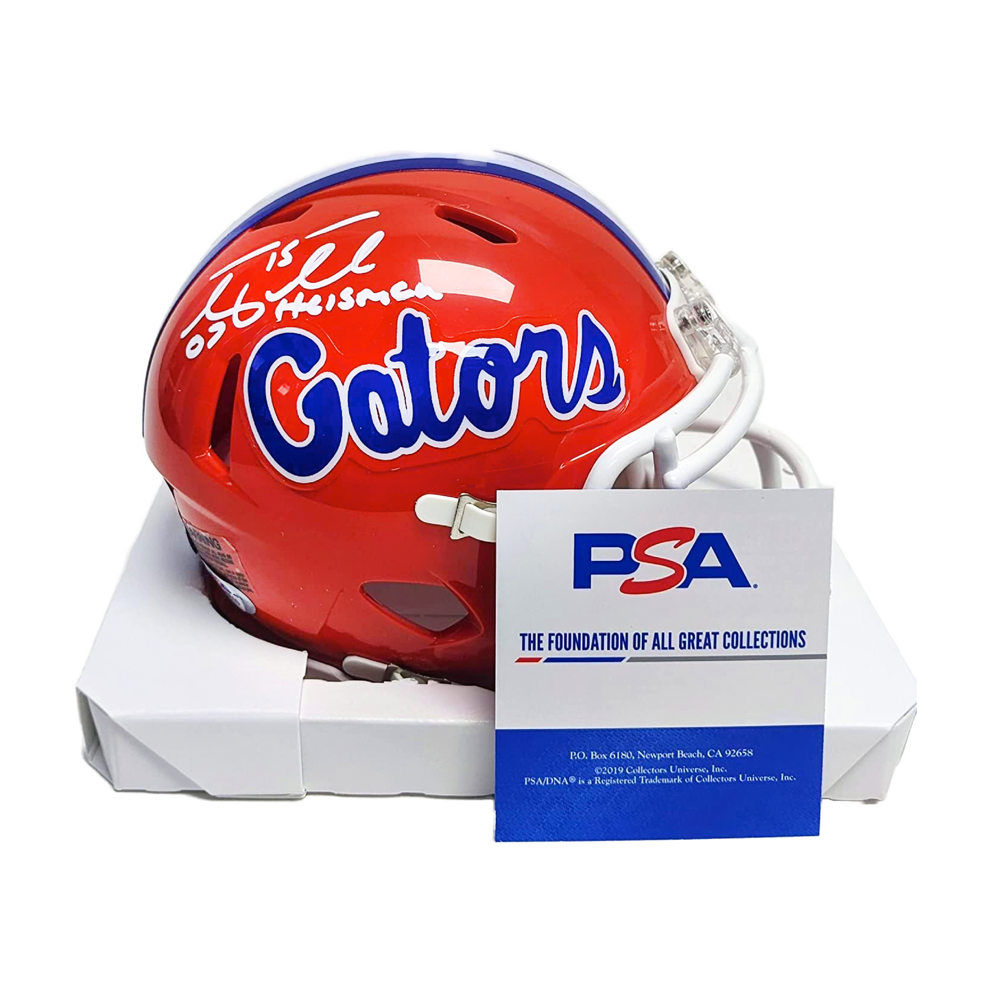 Tim Tebow Autographed Hand Signed Florida Gators Speed Mini Football Helmet with Heisman Inscription - PSA/DNA