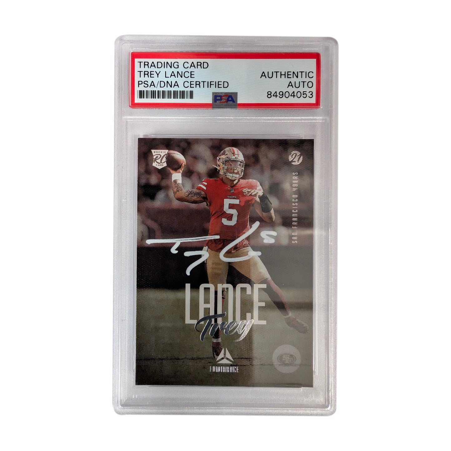 Trey Lance Autographed 2021 Panini Chronicles Luminance PSA Authentic