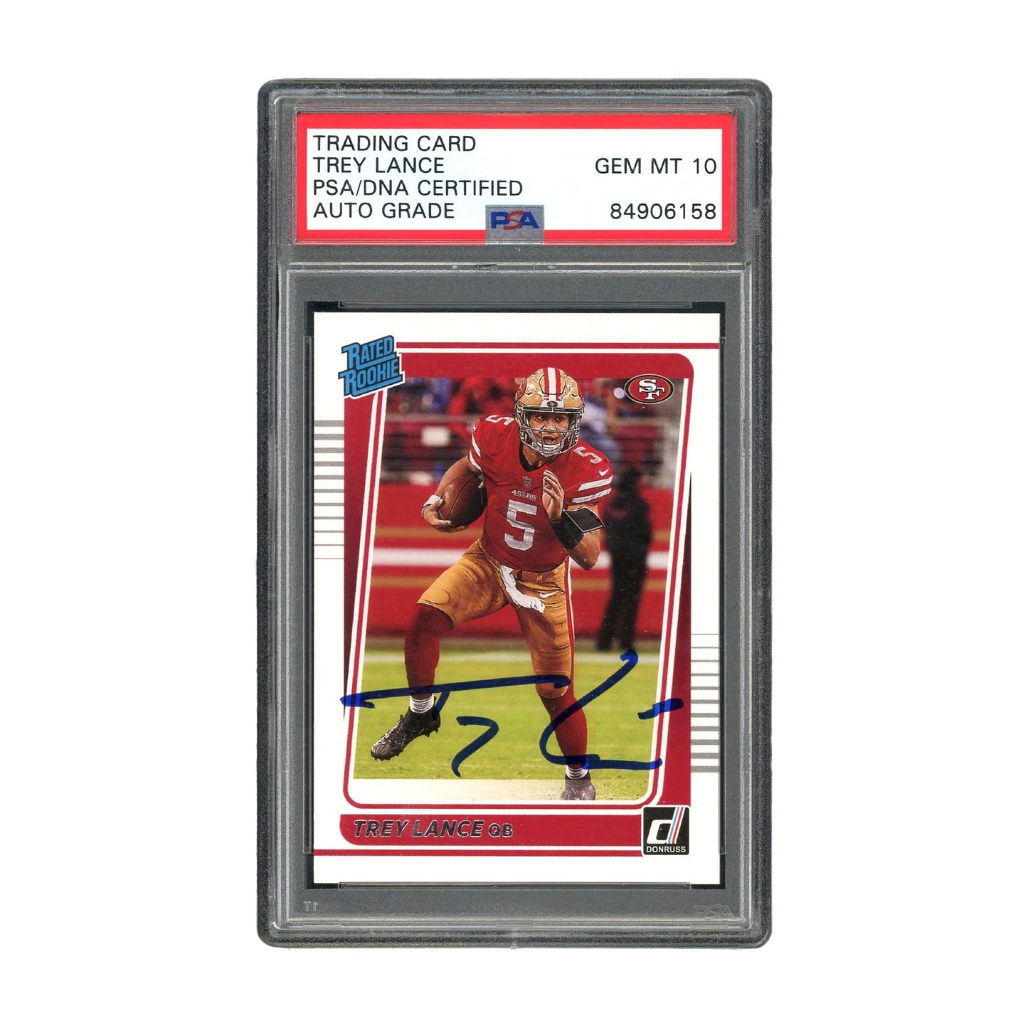 Trey Lance Signed Authentic PSA/DNA Gem Mint 10 San Francisco 49ers NFL