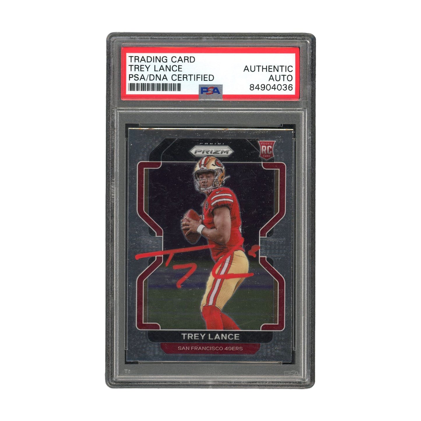 Trey Lance Signed Authentic Panini Prizm RC NFL Red Ink