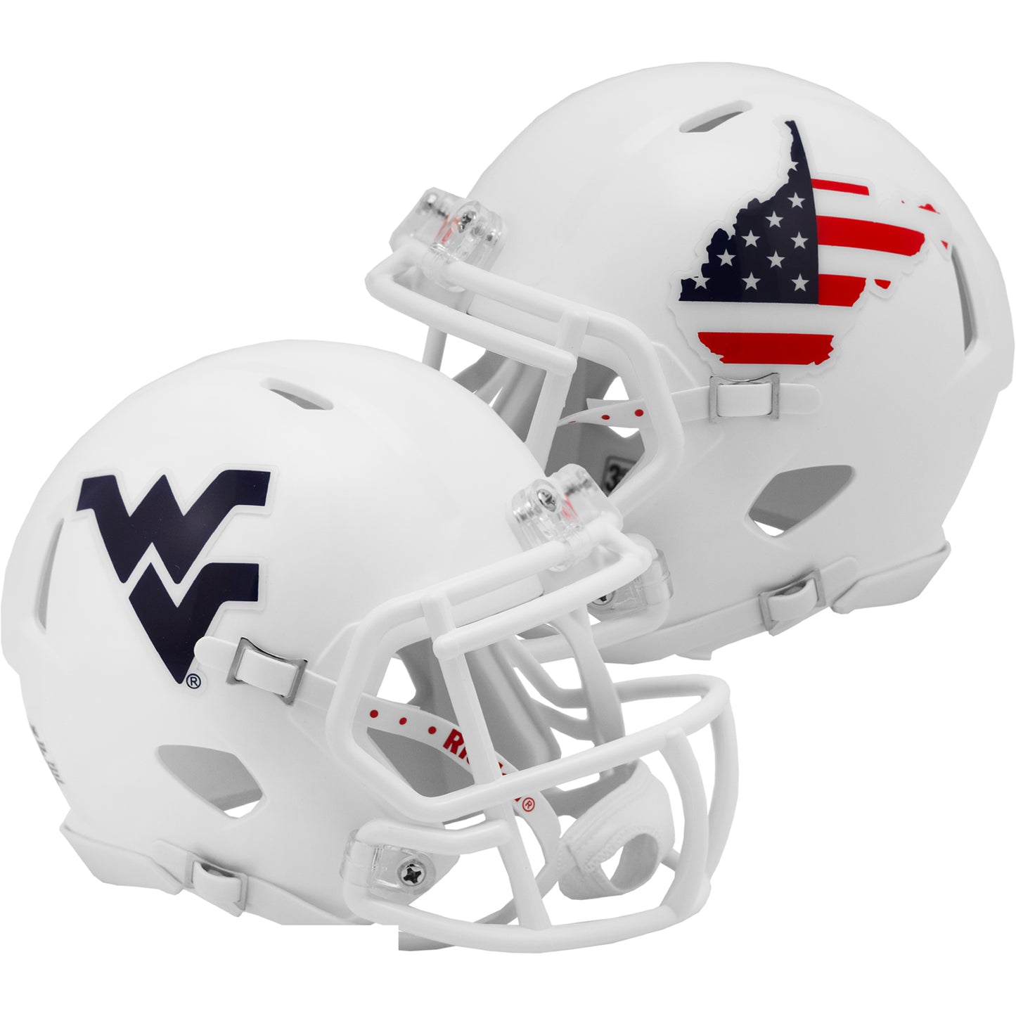 West Virginia Mountaineers Riddell Speed Mini Stars & Stripes Football Helmet