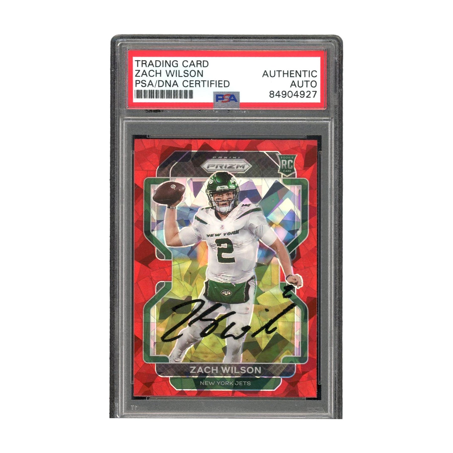 Zach Wilson Signed Authentic NY Jets NFL PSA/DNA Auto Panini