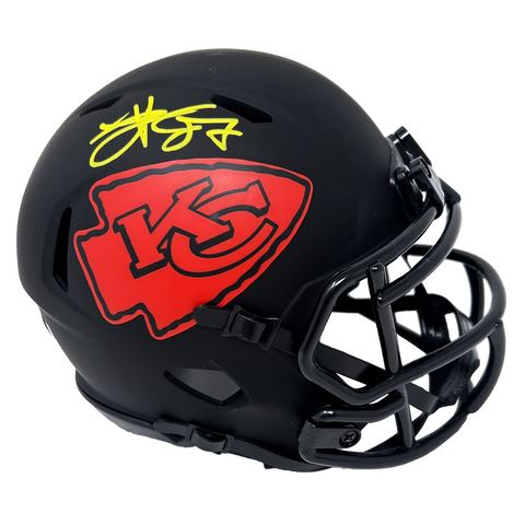 Travis Kelce Autographed Chiefs Eclipse Mini Helmet - Beckett Auth