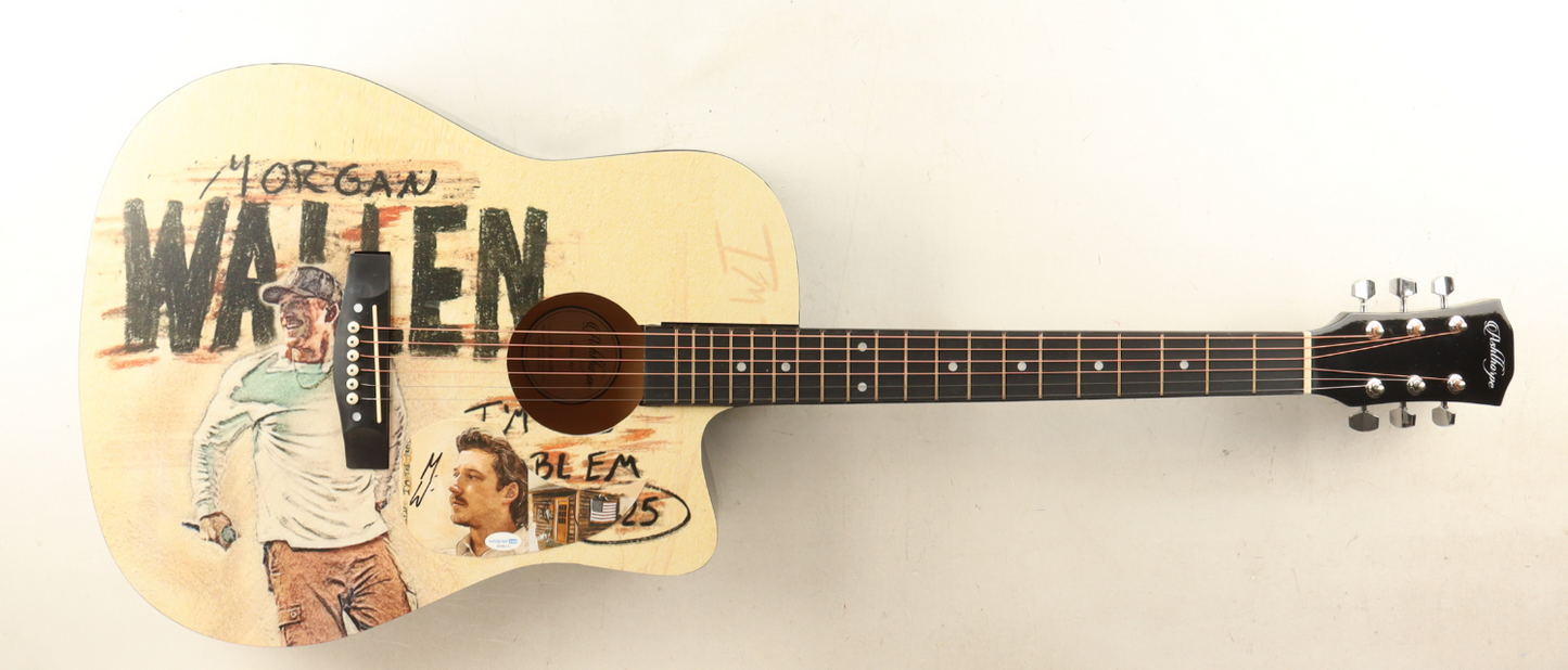 Morgan Wallen Guitar with Signed Custom Insert Pickguard - ACOA