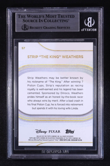 Richard Petty Signed 2025 Topps Chrome Disney Mini-Diamonds #57 Strip "The King" Weathers - Beckett