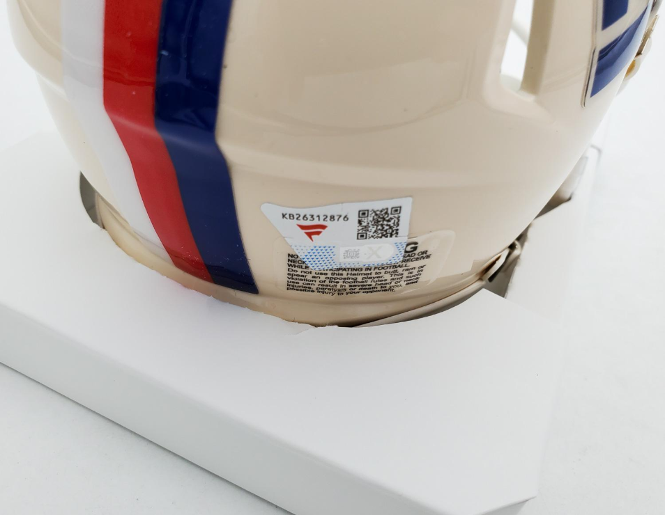 Jaxson Dart Signed Giants Retro Speed Mini Football Helmet - Fanatics