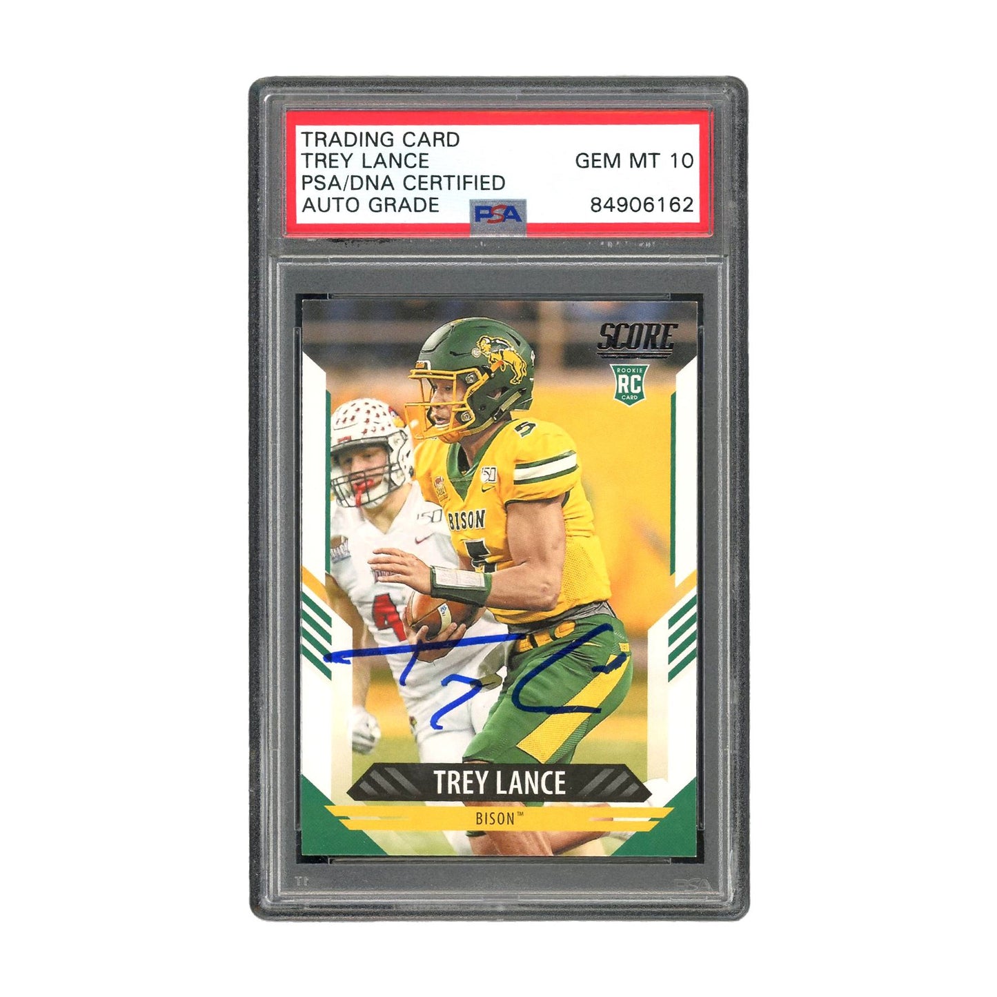 Trey Lance Autographed 2021 Panini Score Gem Mint 10 Auto - PSA