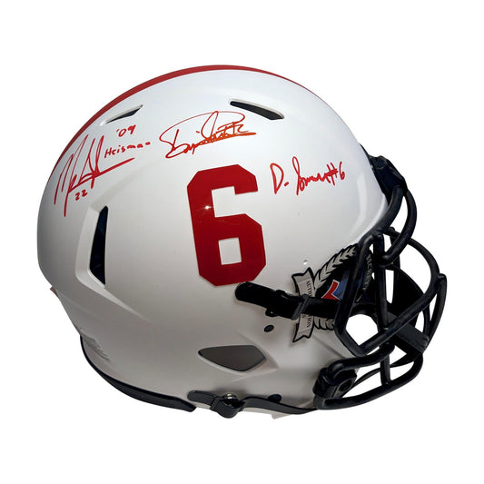 Smith, Henry and Ingram Autographed Alabama Lunar Full Size Authentic Helmet - BAS