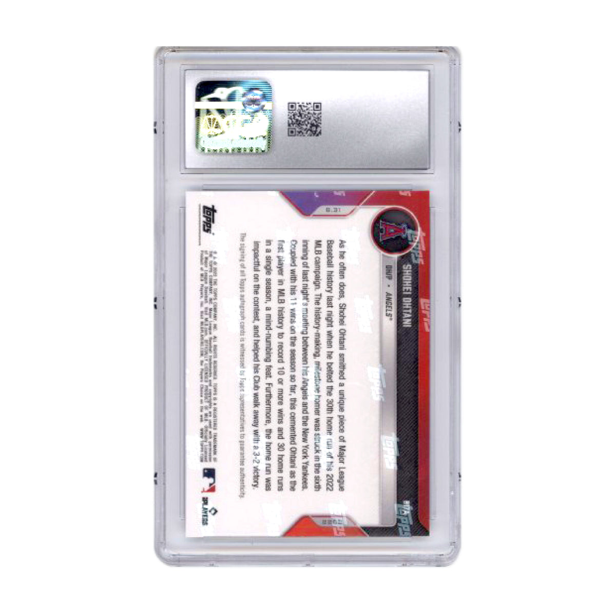 Shohei Ohtani 2022 Topps Now Autographs /99 CGC 10 Auto 10