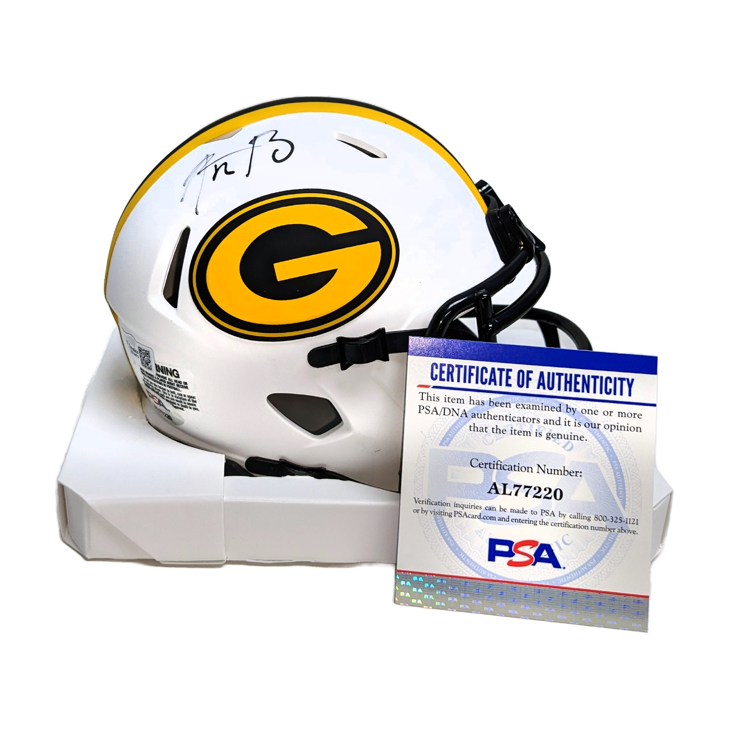 Aaron Rodgers Autographed Hand Signed Green Bay Packers Lunar Mini Football Helmet - PSA