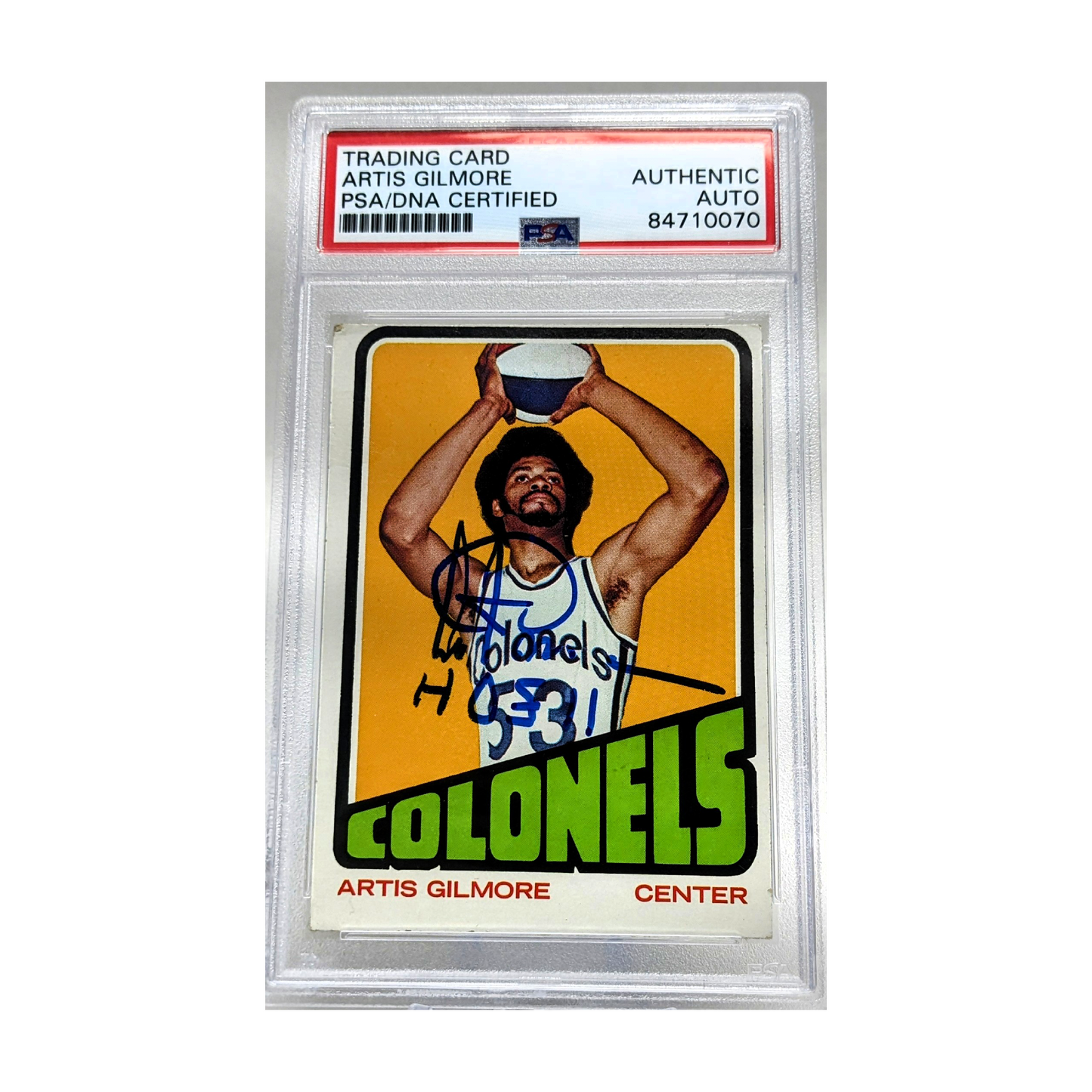 Artis Gilmore 1972-73 Topps Autographed Card - PSA Encapsulated NG
