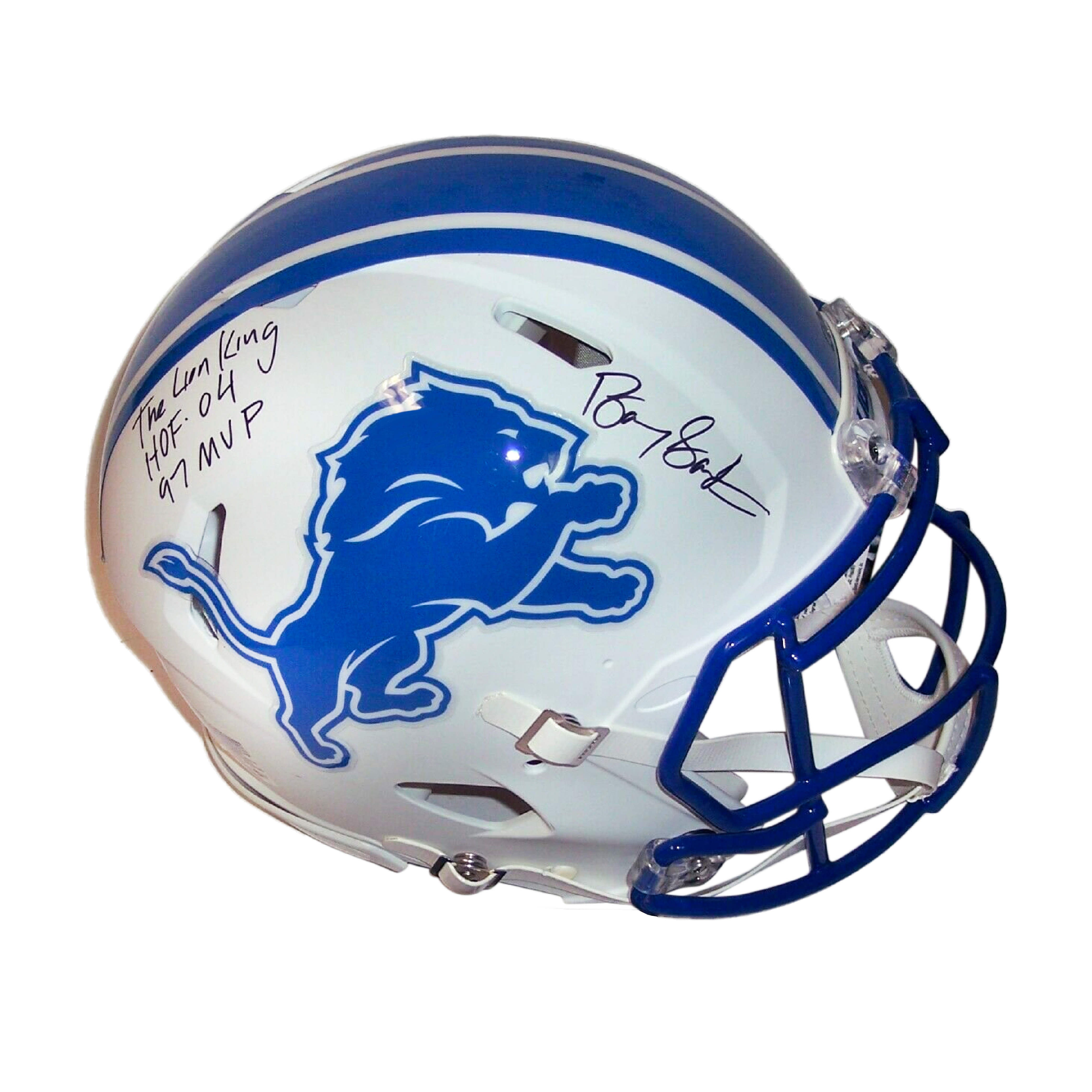 Barry Sanders Autographed Detroit Lions Full Size Authentic AMP Helmet