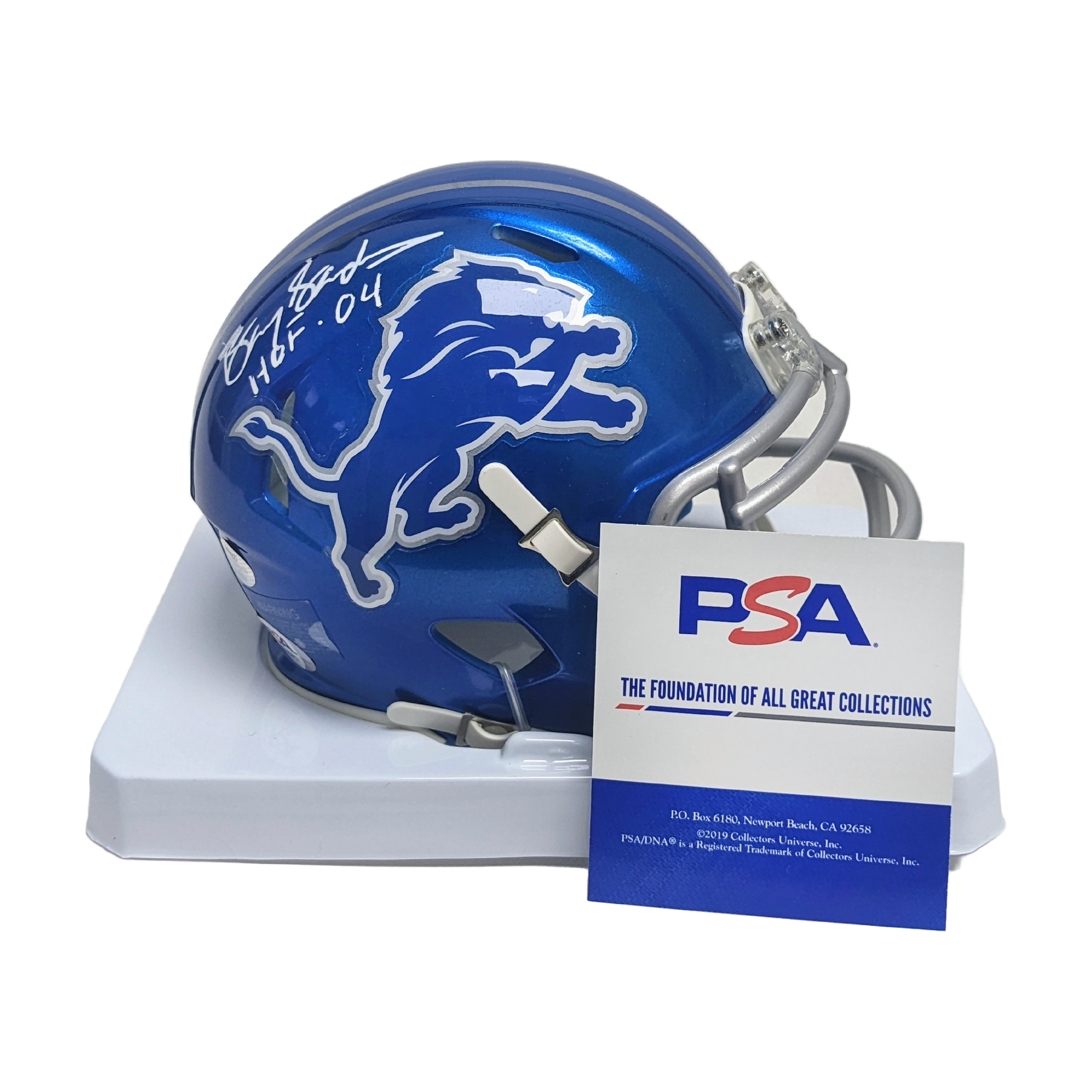 : Barry Sanders Detroit Lions Autographed Riddell Flash