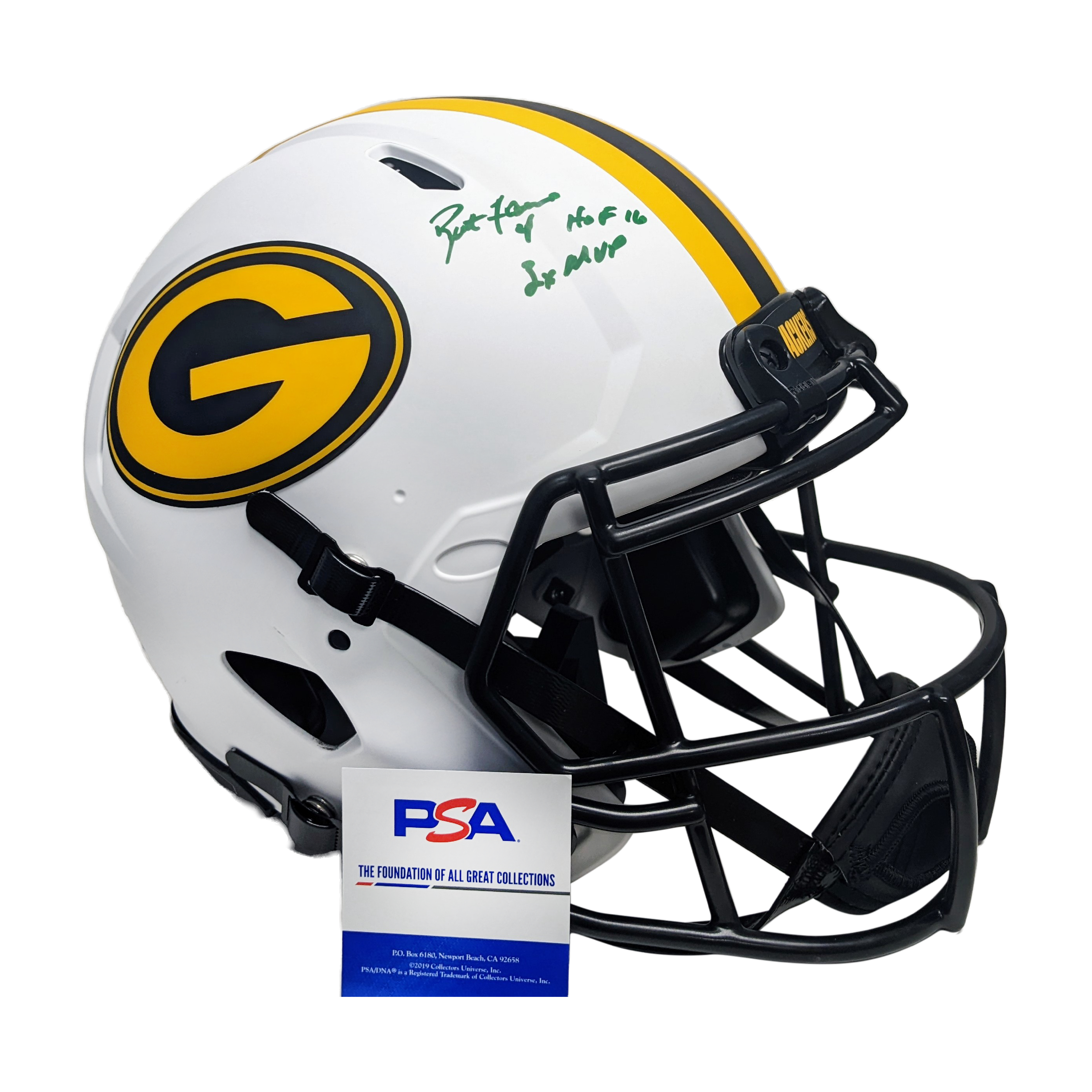 Brett Favre Signed Green Bay Packers Authentic NFL Helmet with HOF 16