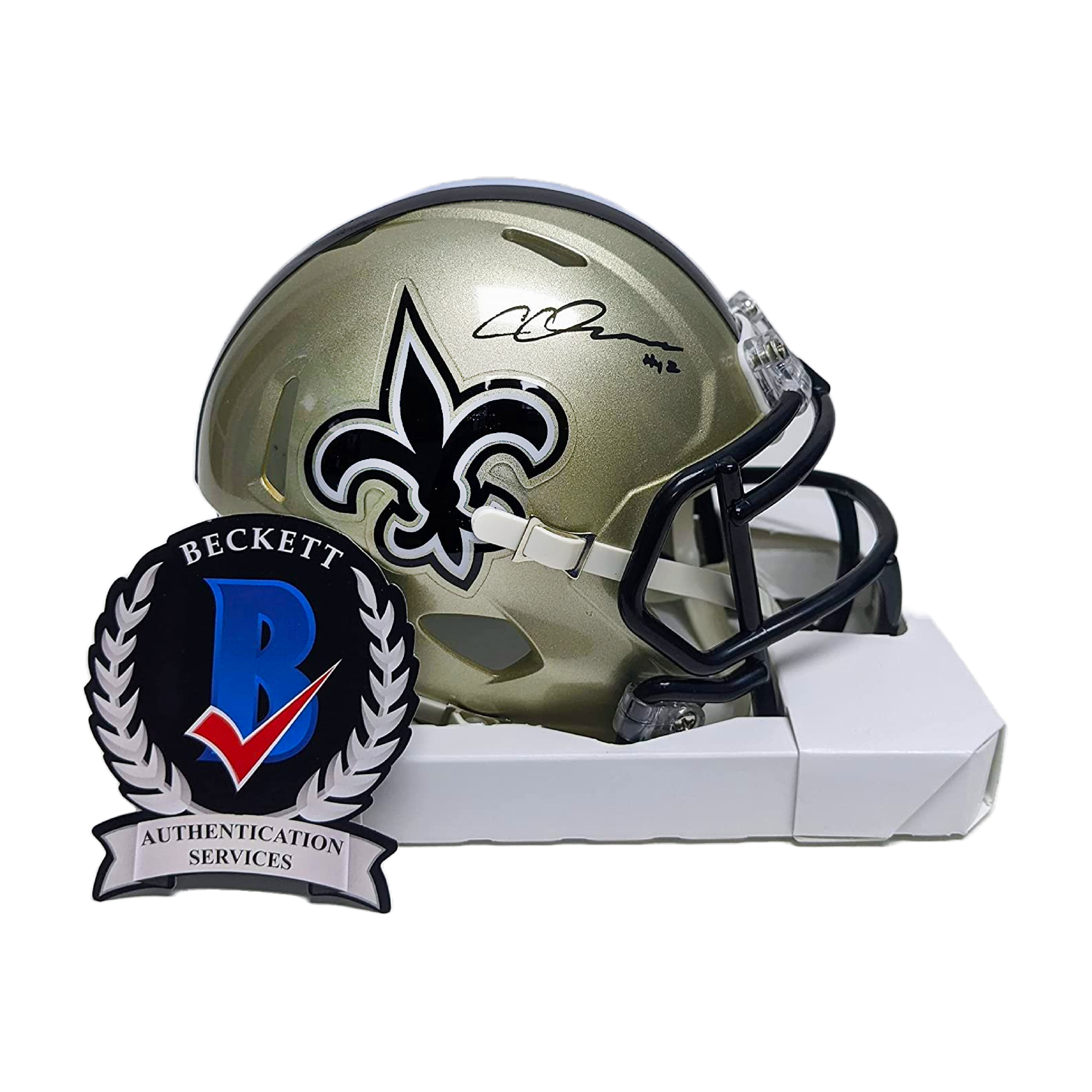 Chris Olave Autographed Hand Signed Riddell New Orleans Saints Speed M –  Creative Sports