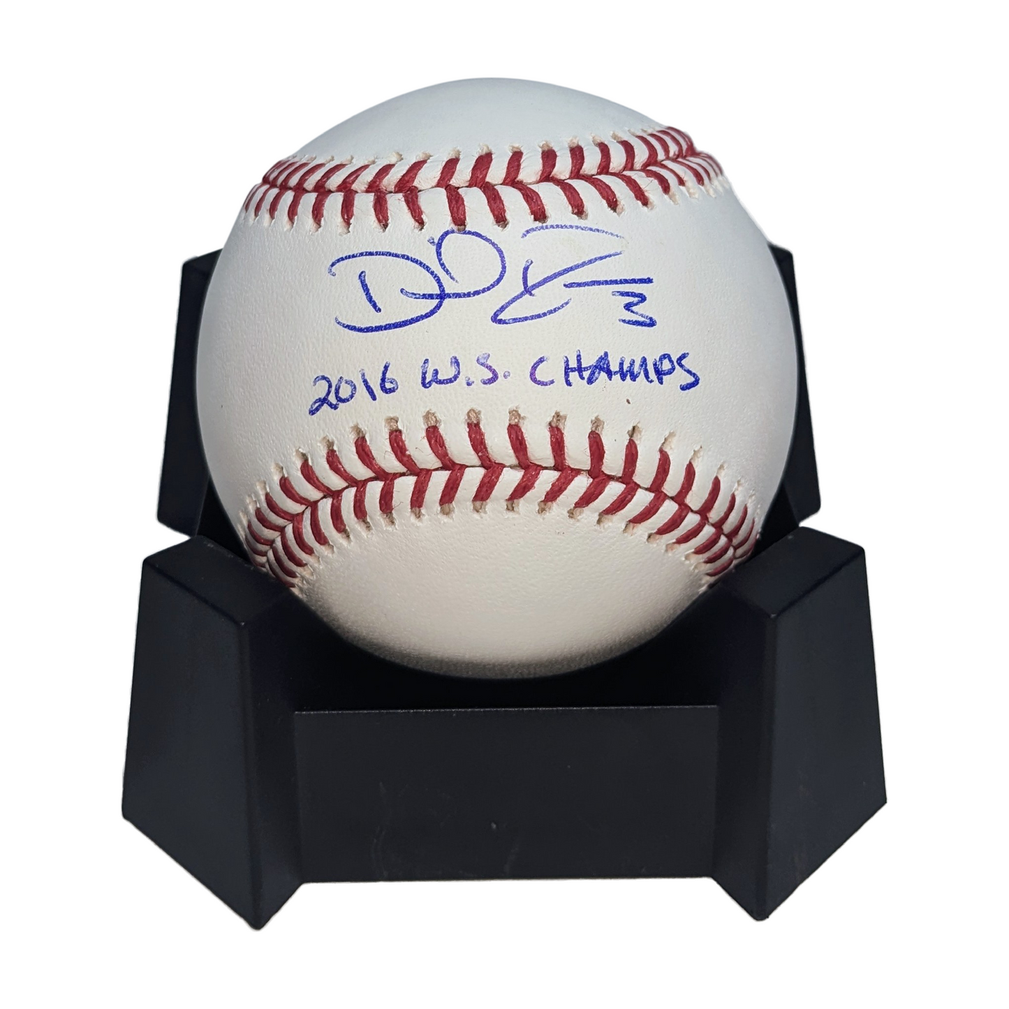 David Ross Autographed Official MLB Baseball with 2016 WS Champs Inscription. Beckett Authentication.