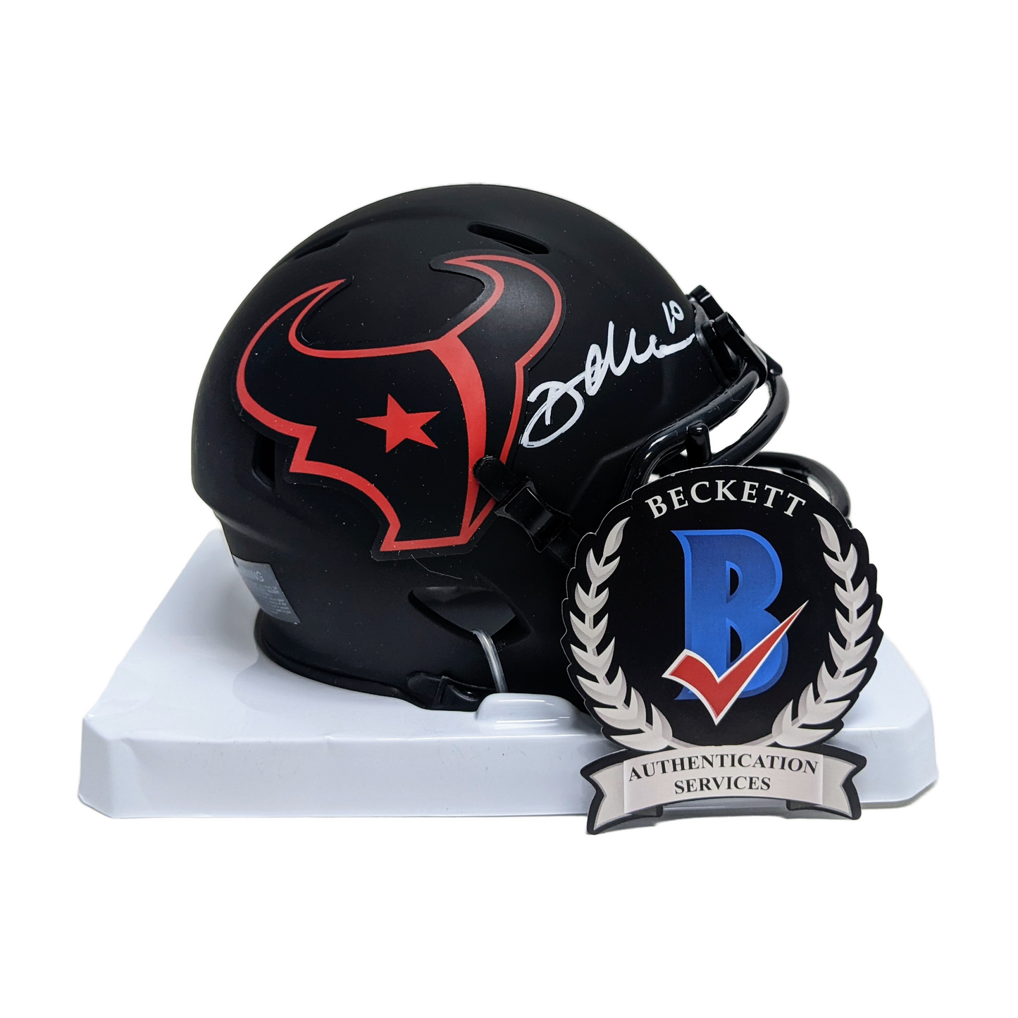 Davis Mills Autographed Hand Signed Houston Texans Eclipse Mini Football Helmet - BAS Beckett Authentication