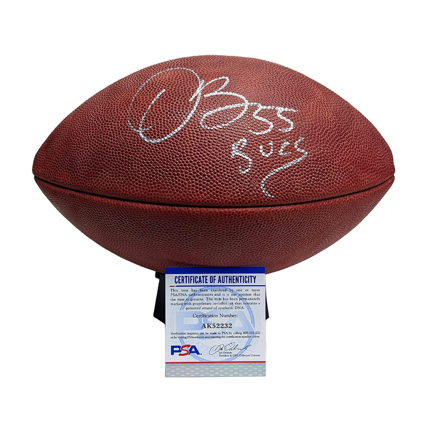Derrick Brooks Autographed Hand Signed Official Wilson NFL Leather Football - Bucs Inscription - PSA Authentication