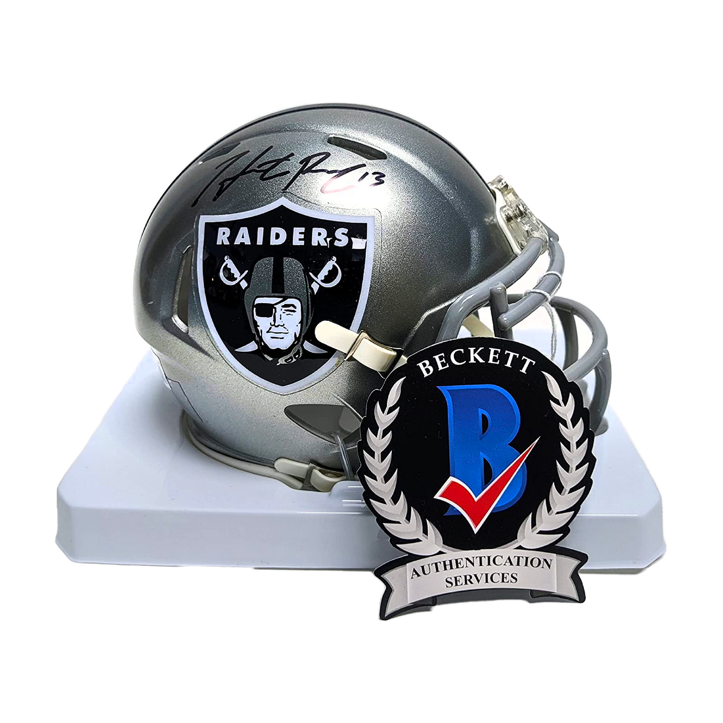 Hunter Renfrow Autographed Hand Signed Flash Mini Football Helmet - BAS Beckett Authentication