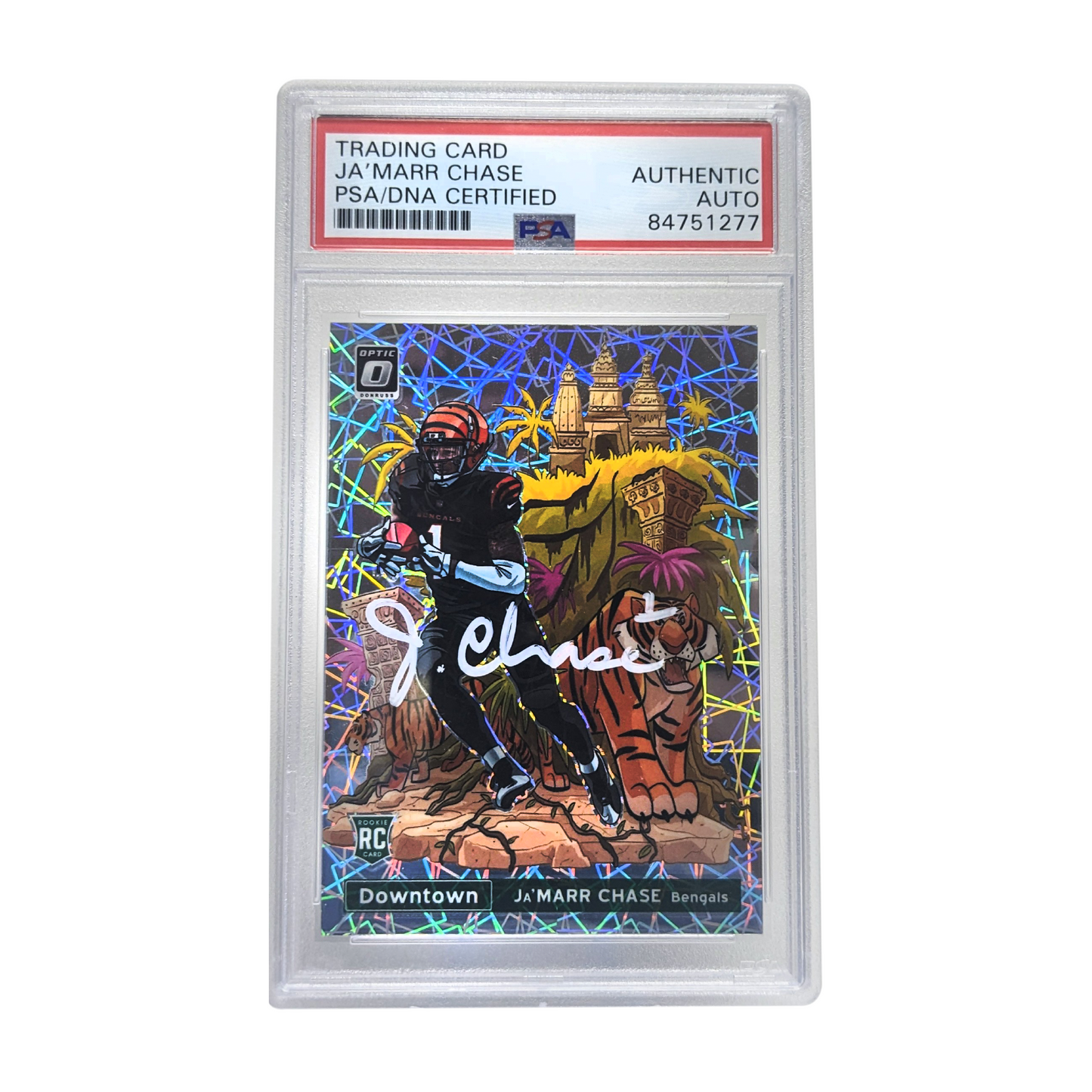 Ja'Marr Chase 2021 Donruss Optic Downtown RC PSA Encapsulated Authentic Auto
