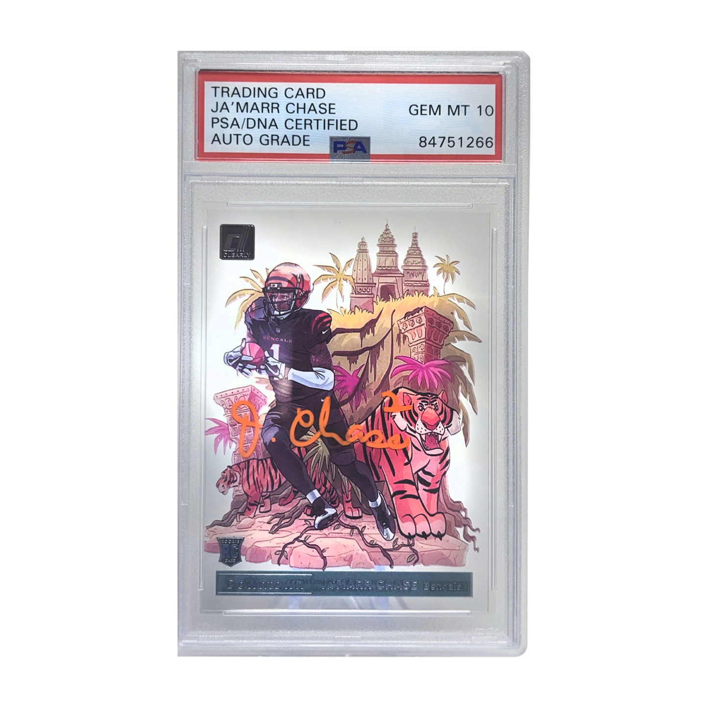 Ja'Marr Chase 2021 Panini Donruss Clearly Downtown RC PSA GM10