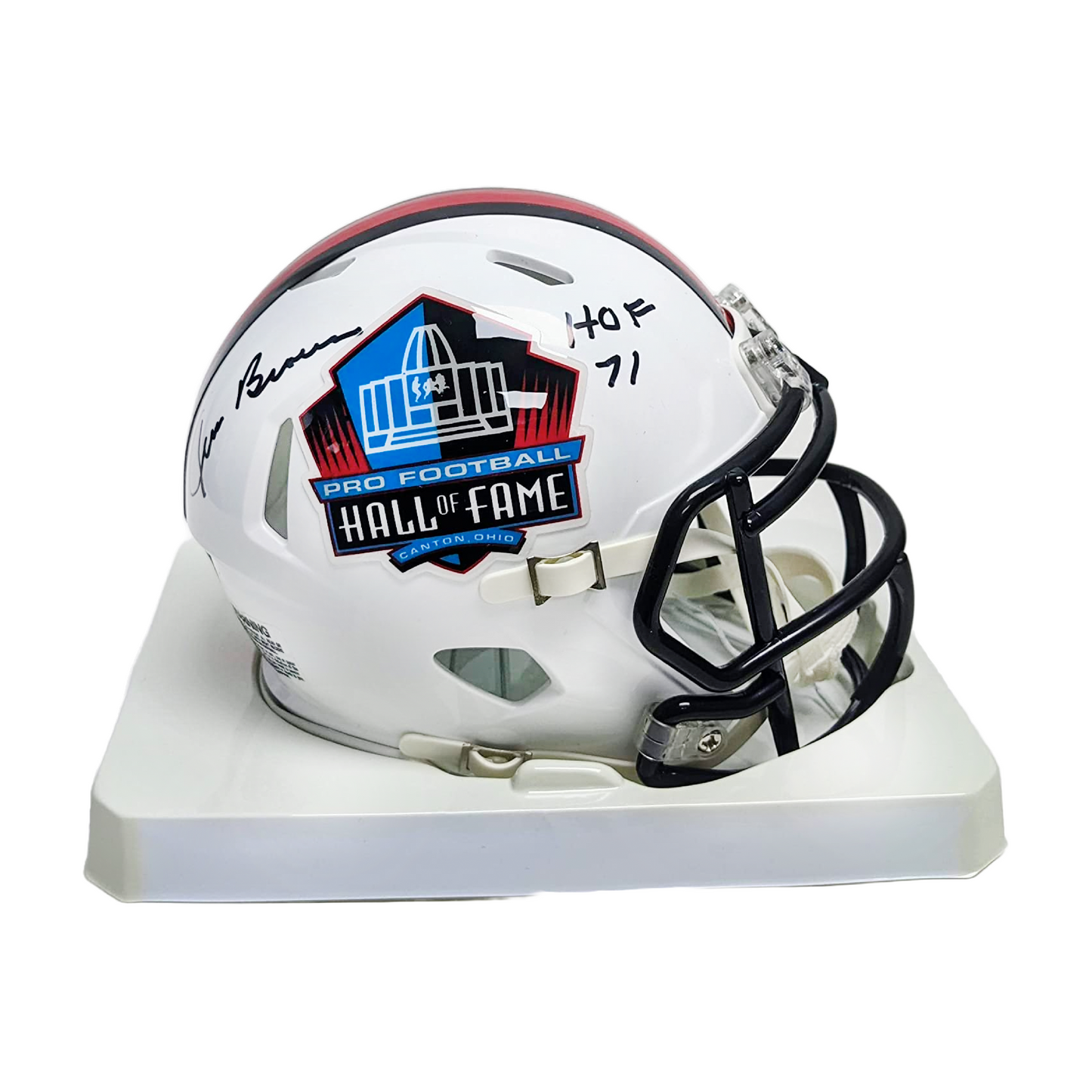Jim Brown Autographed Hand Signed Hall of Fame Speed Mini Football Helmet with HOF 71 Inscription - PSA/DNA Authentication