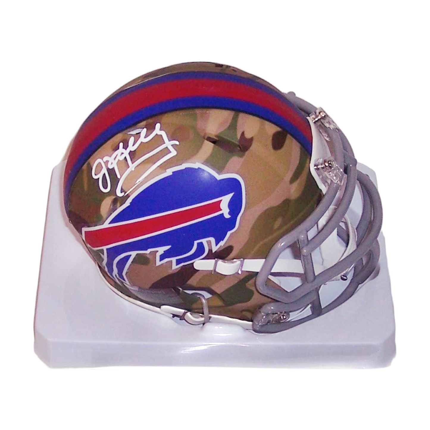 Jim Kelly Autographed Hand Signed Buffalo Bills Camo Speed Mini Football Helmet - BAS Beckett Authentication