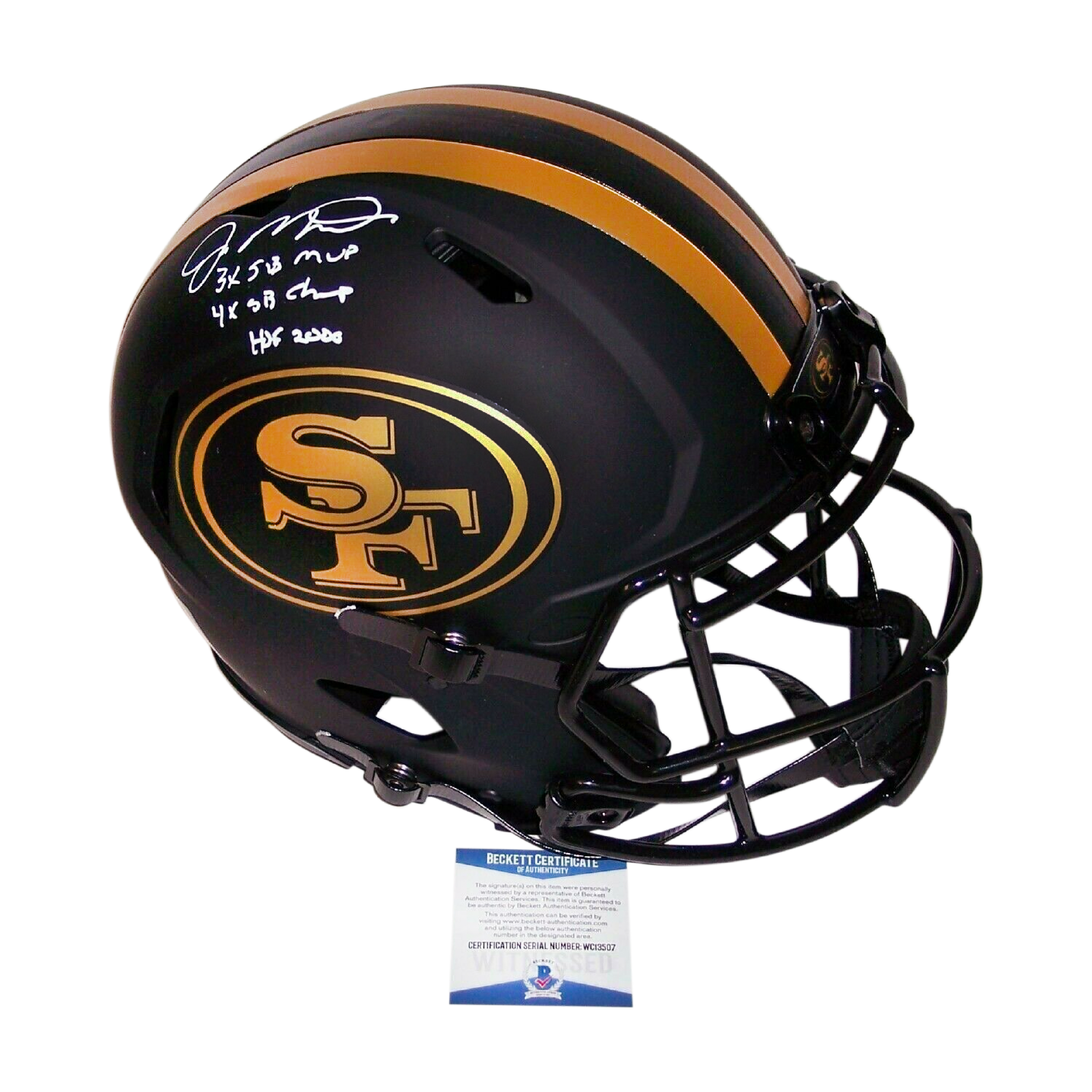 Joe Montana Signed Full Size Proline San Francisco 49ers Helmet