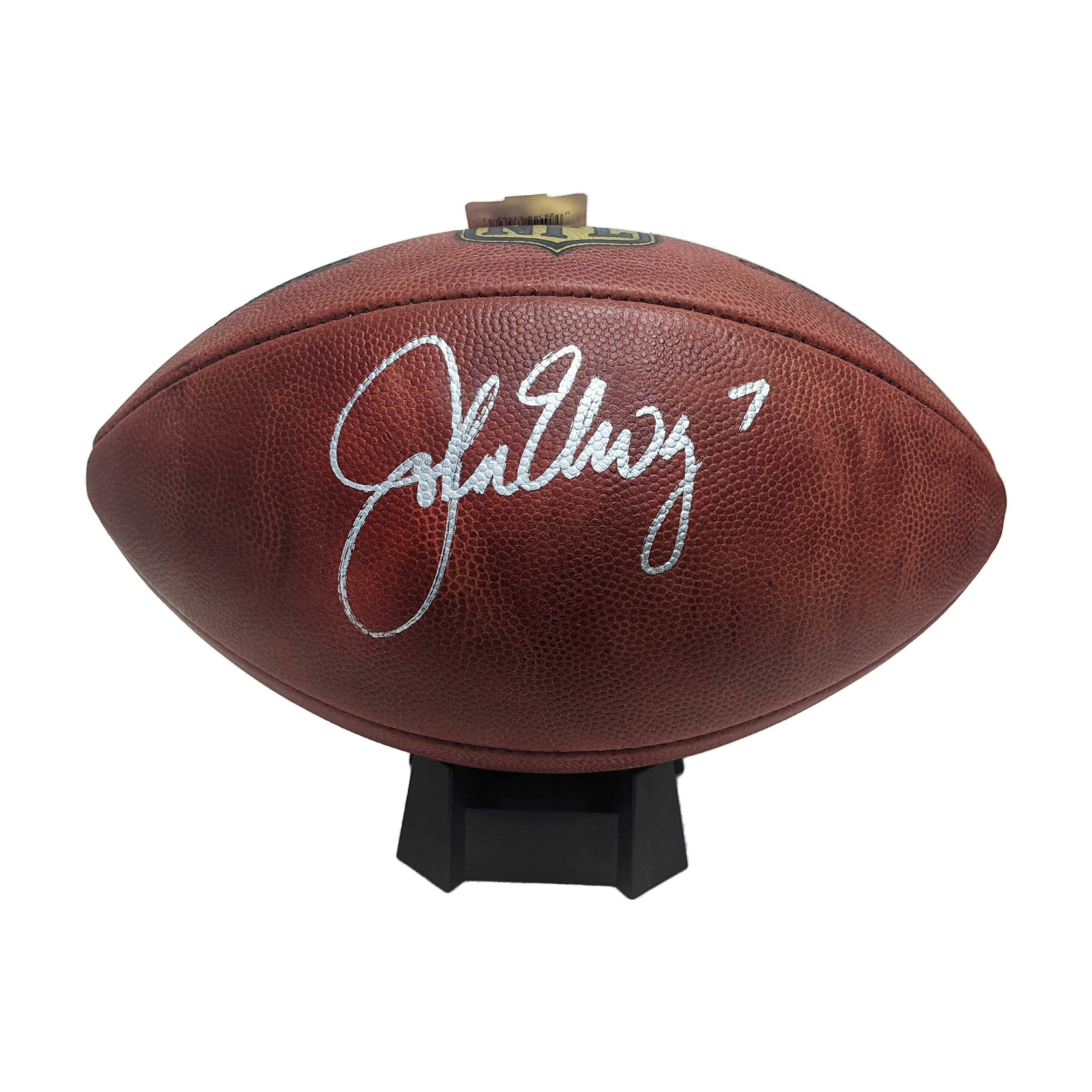 John Elway Signed Leather Wilson Football. Football