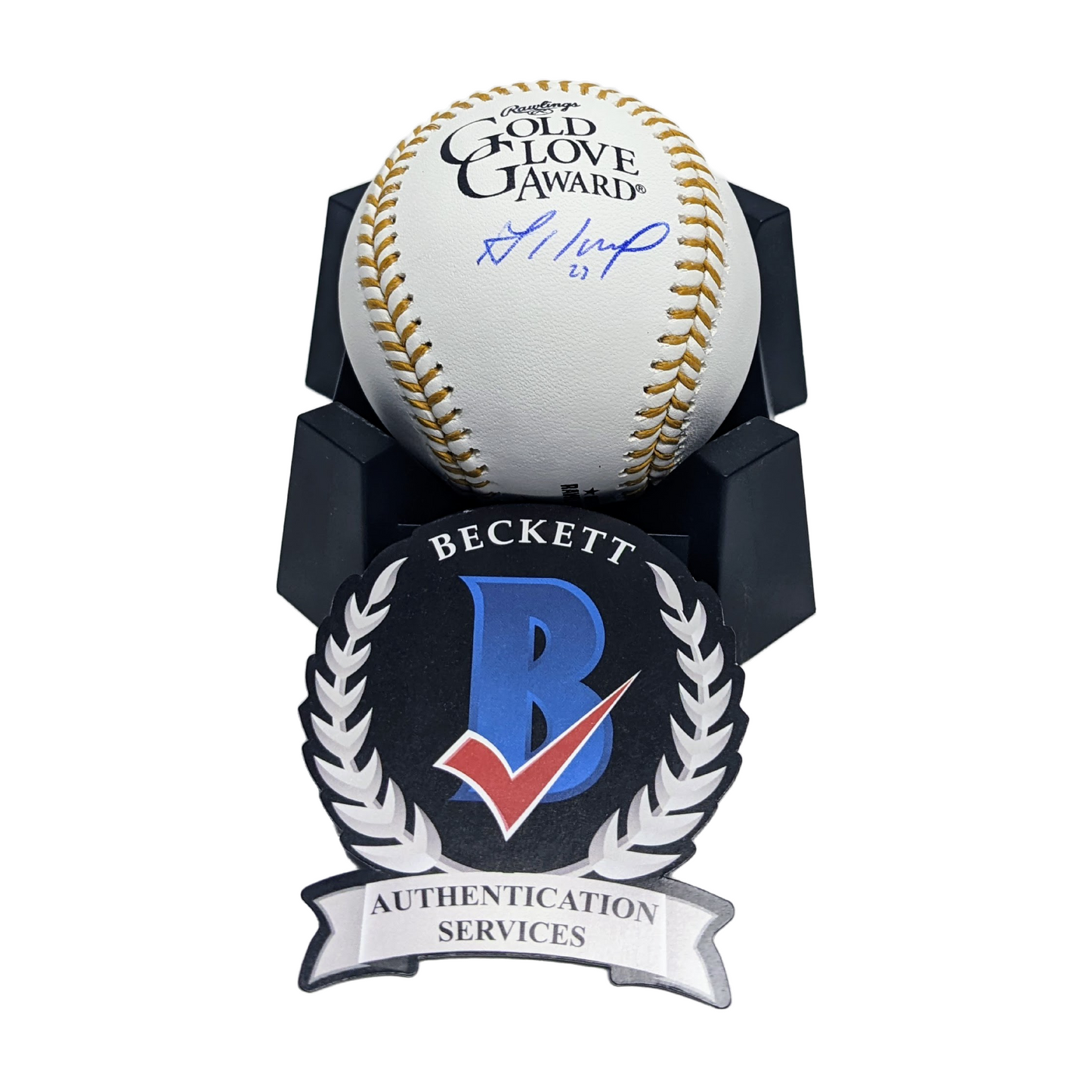 Jose Altuve Autographed Gold Glove Baseball. Beckett Authentication.