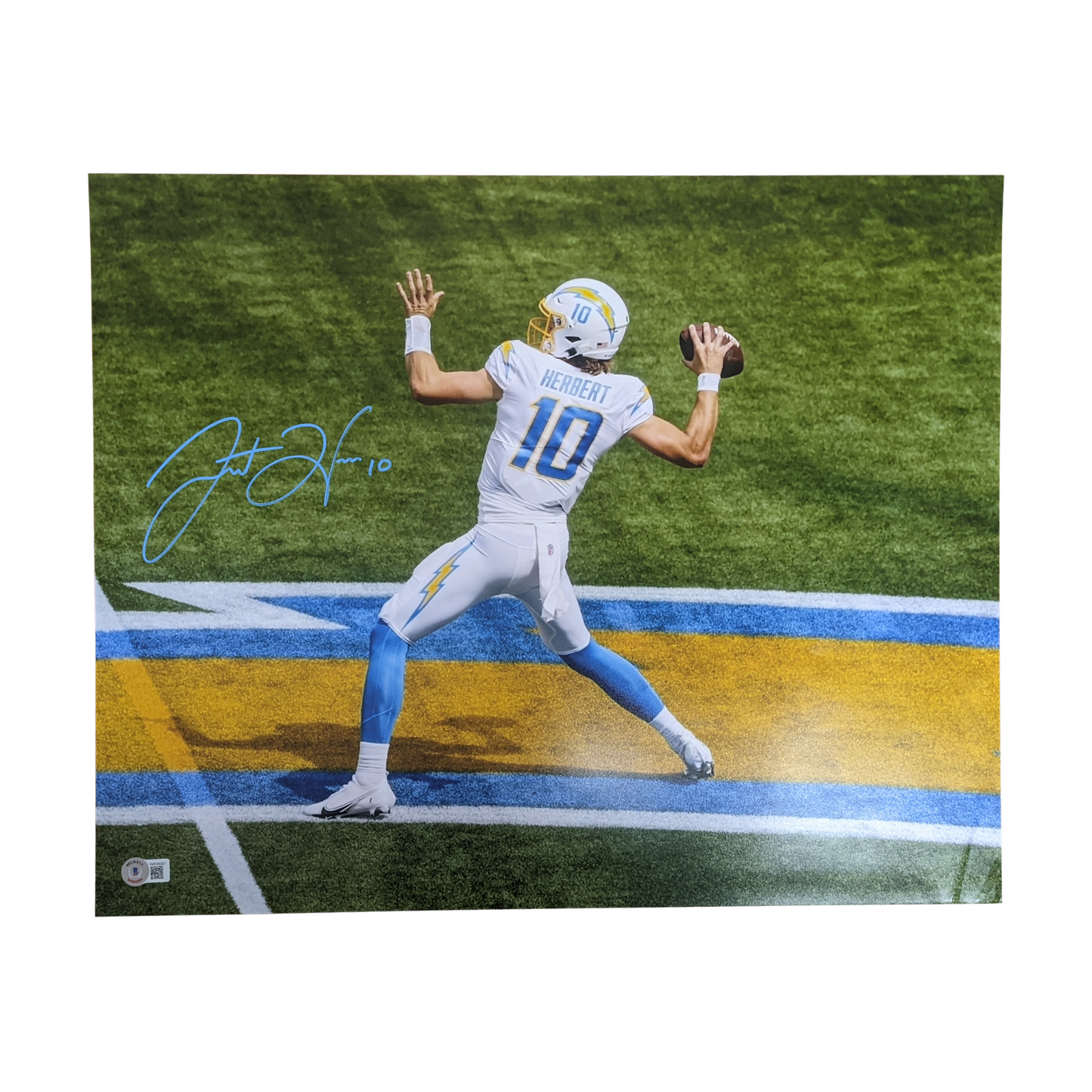 Justin Herbert Los Angeles Chargers Autographed 16x20 - Beckett Authentication