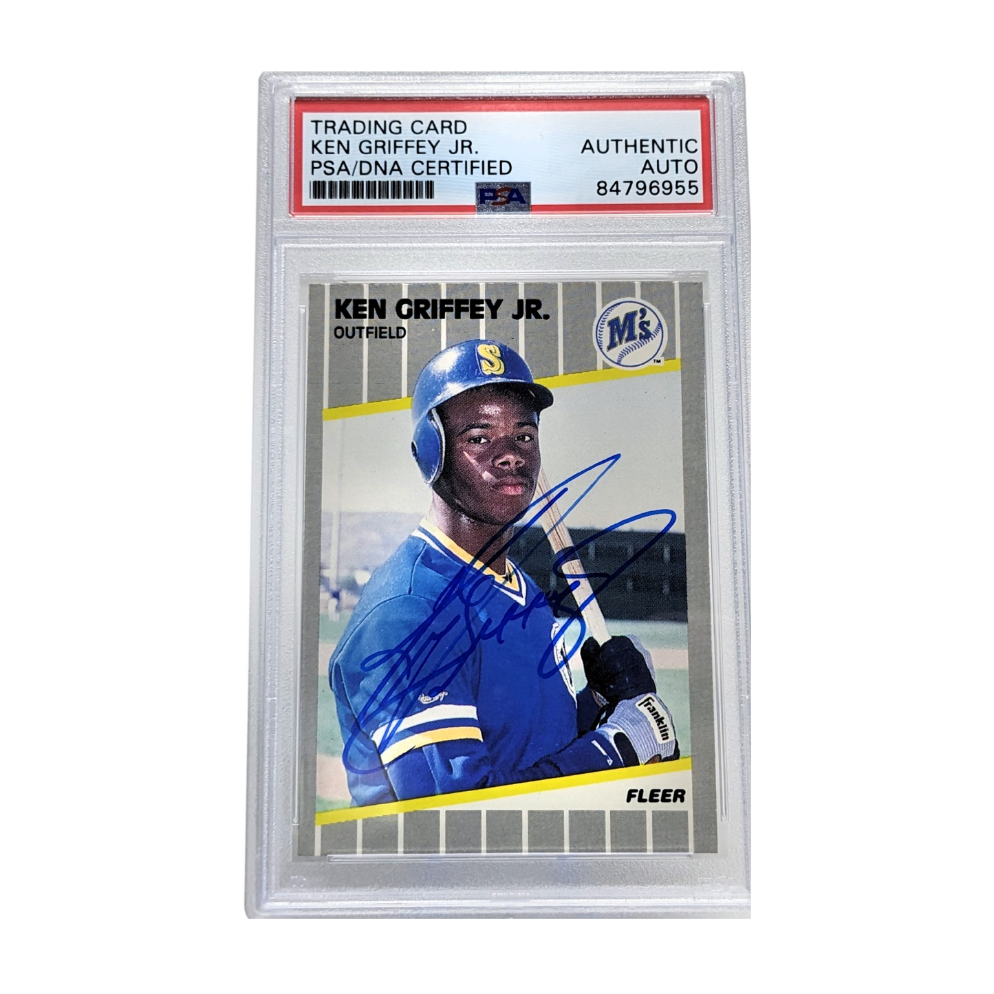 Ken Griffey Jr 1989 Fleer Autographed Card - PSA Encapsulated Authentic Auto