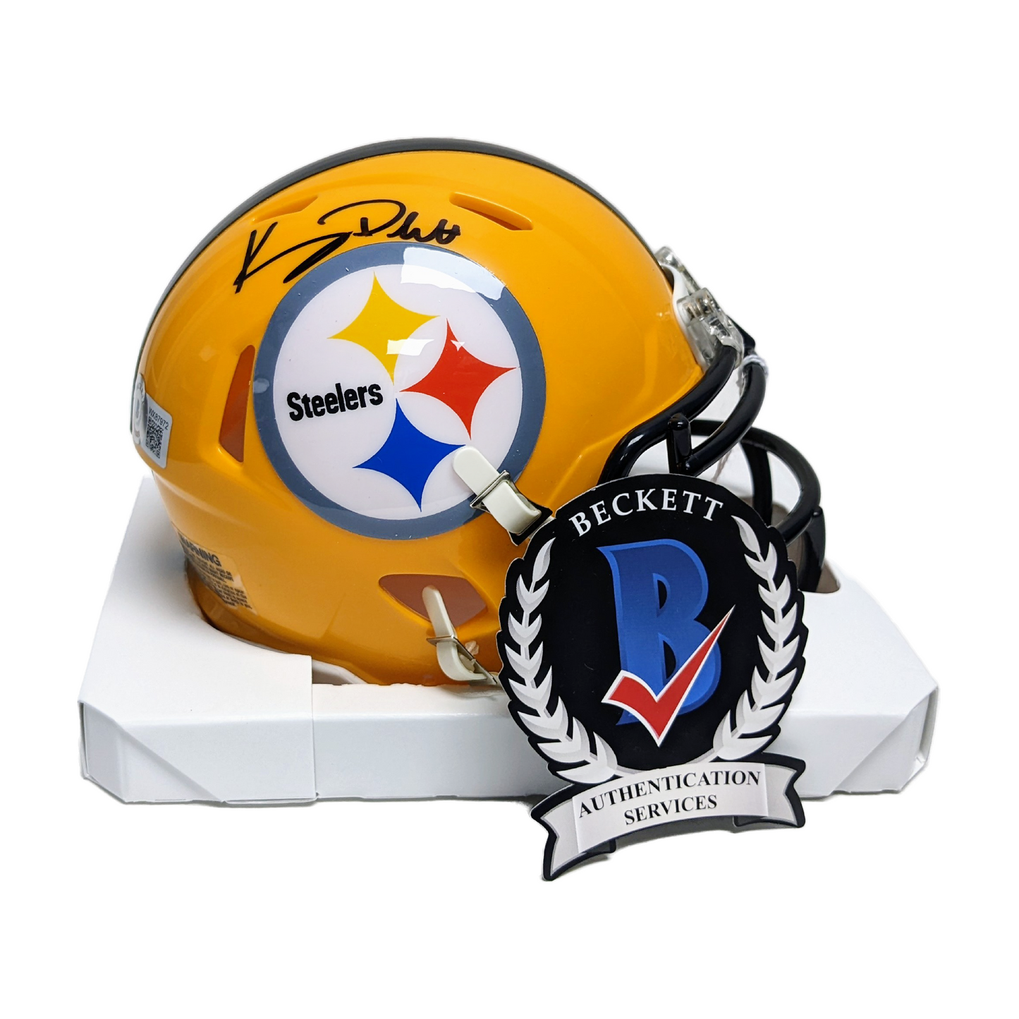 Kenny Pickett Autographed Hand Signed Pittsburgh Steelers Yellow Mini Football Helmet - BAS Beckett Authentication
