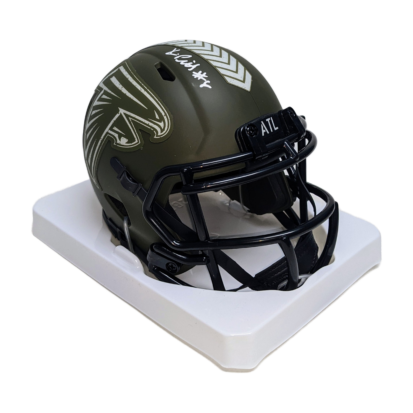 Kyle Pitts Autographed Hand Signed Atlanta Falcons Salute to Service Mini Football Helmet - BAS Beckett Authentication