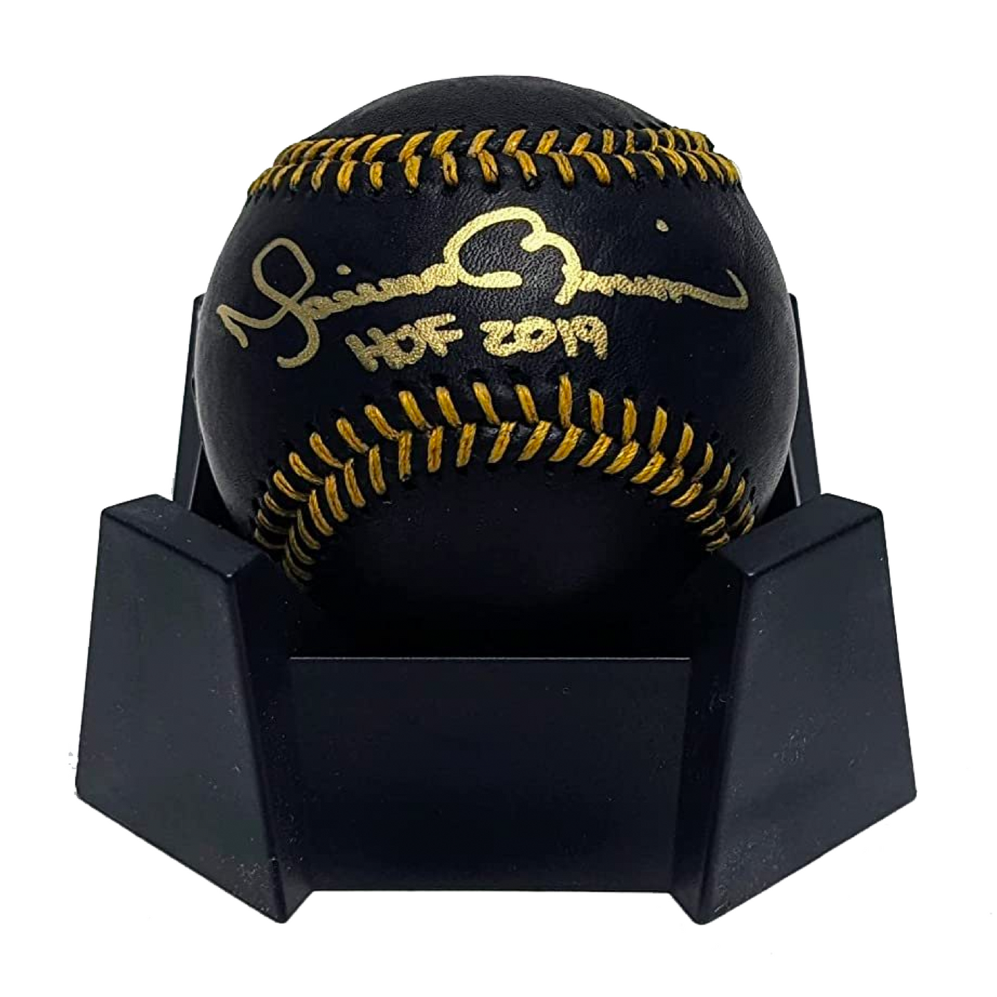 Mariano Rivera Autographed Black Baseball with HOF 2019 Inscription. BAS Authentication.